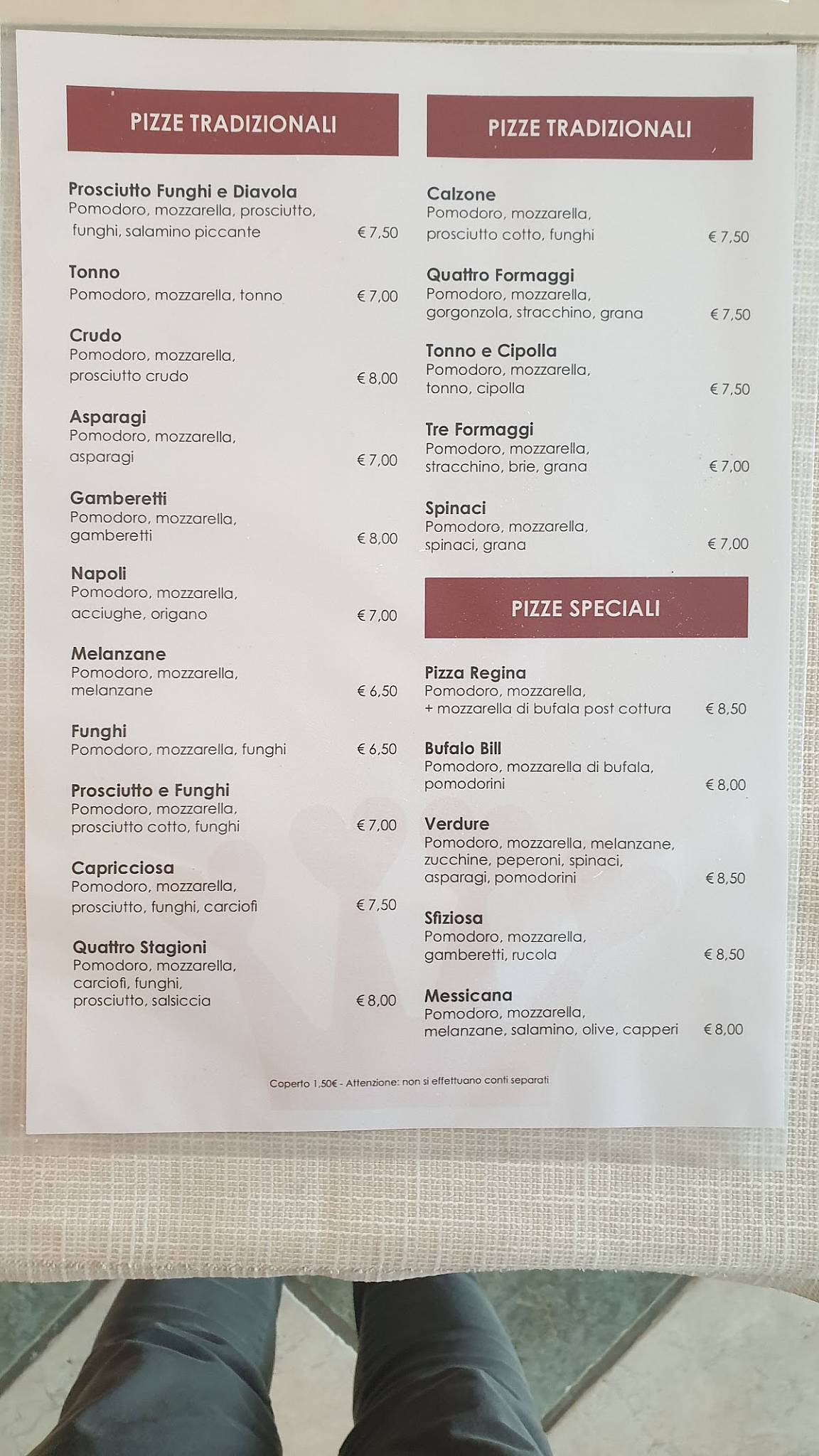 Menu di Re Cupido 