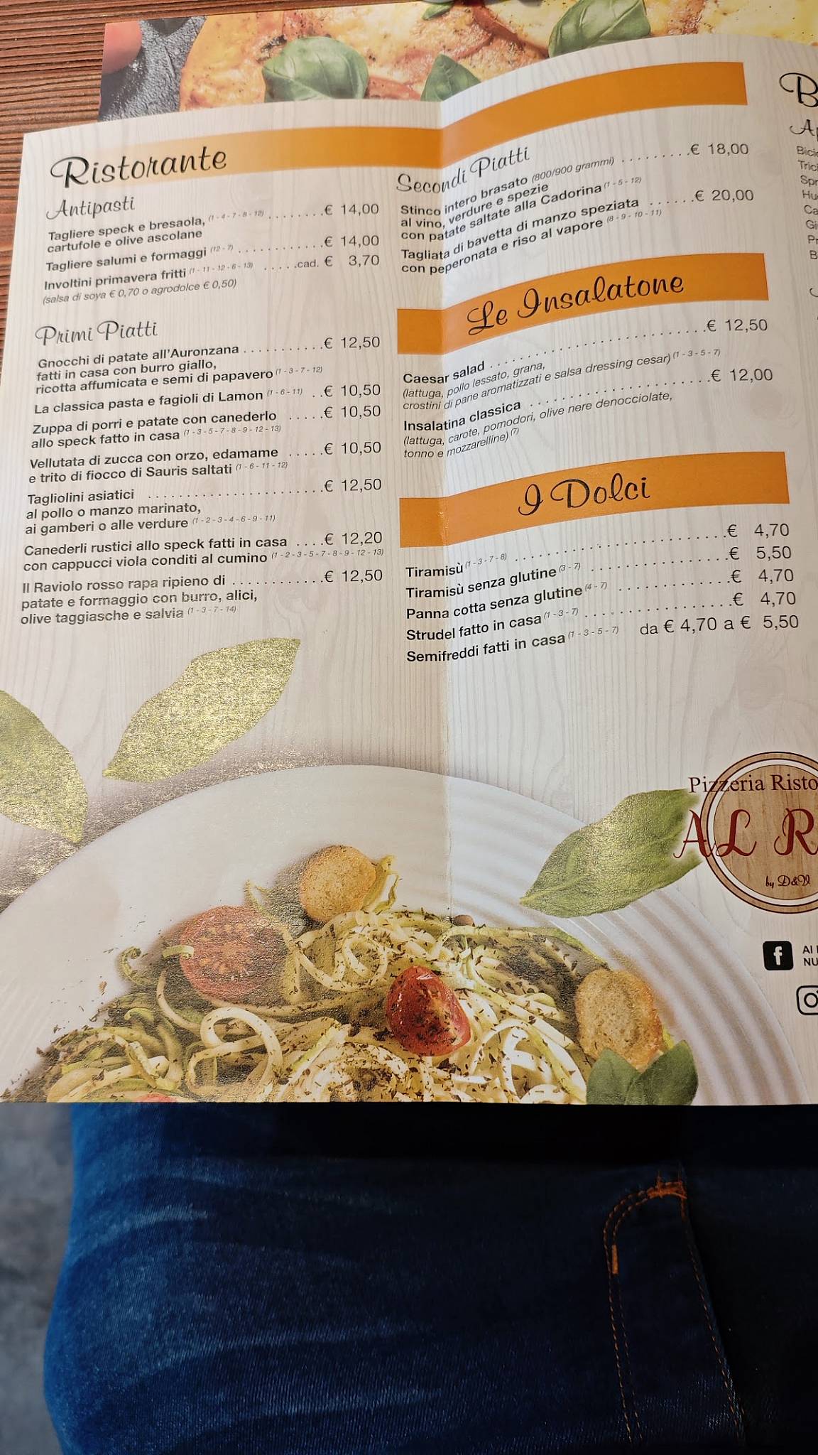Menu di Pizzeria al Rio 