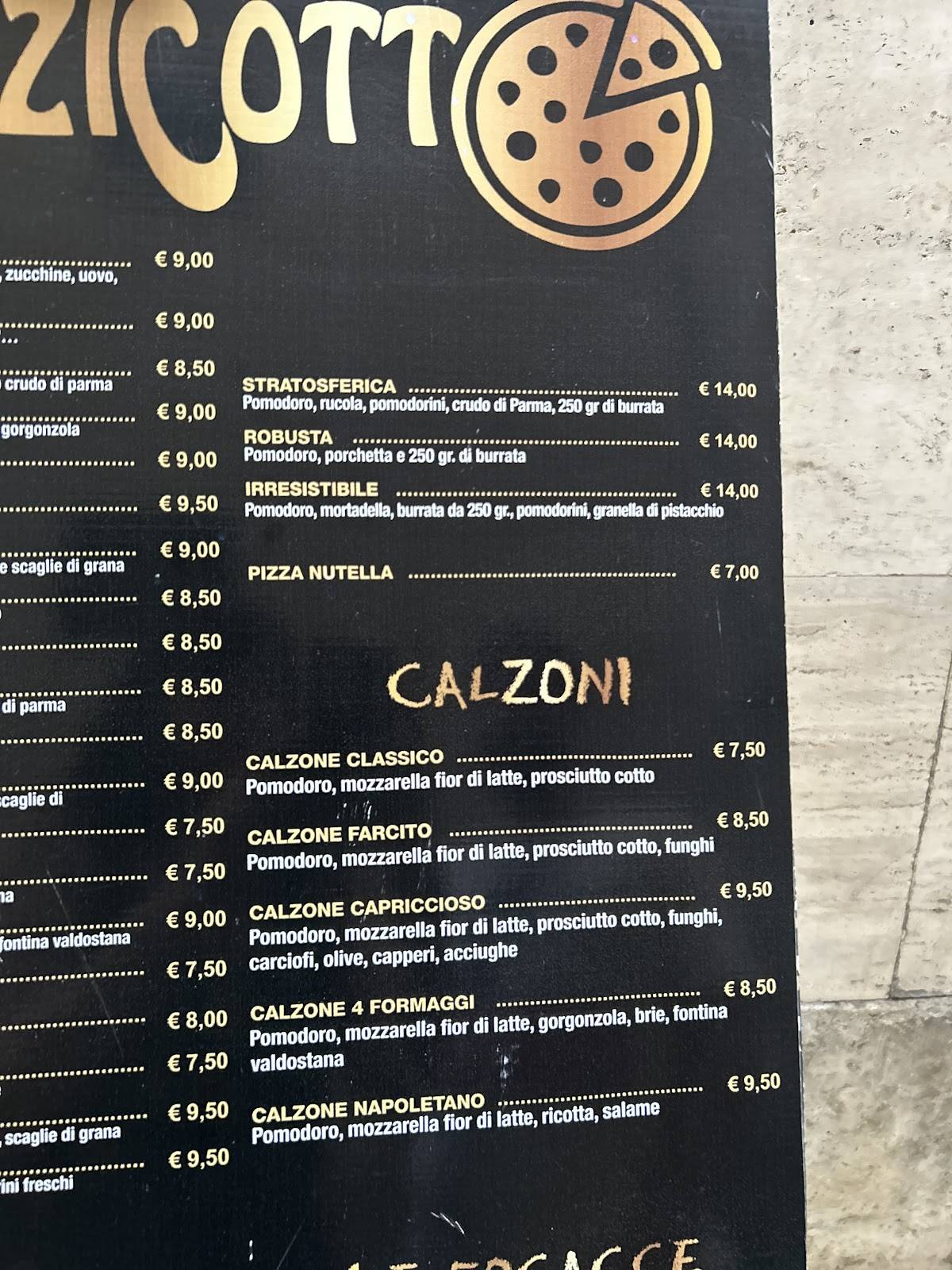 Menu di Spizzicotto 