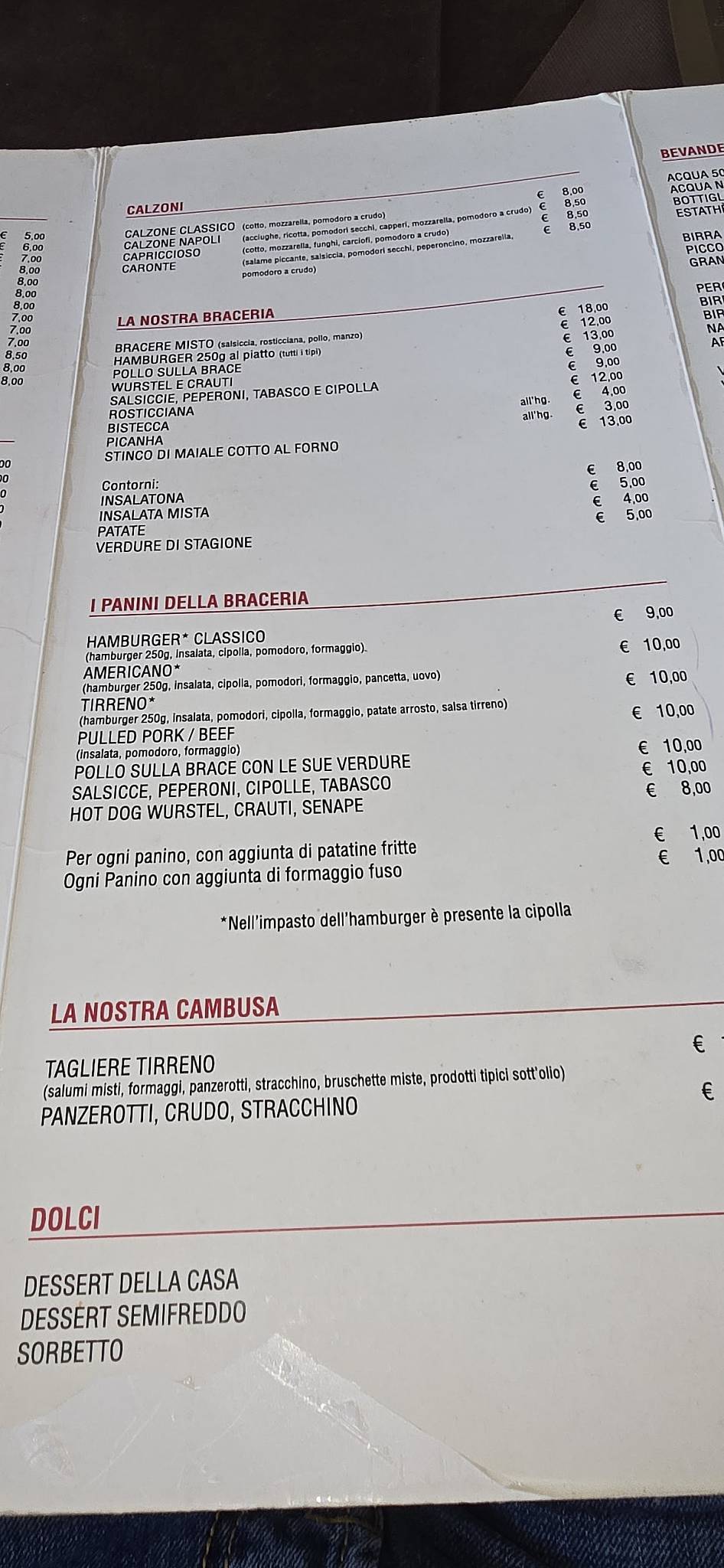 Menu di Pizzeria Tirreno 313 