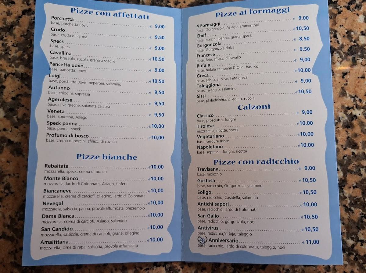 Menu di Pizzeria Tonino Pizza 