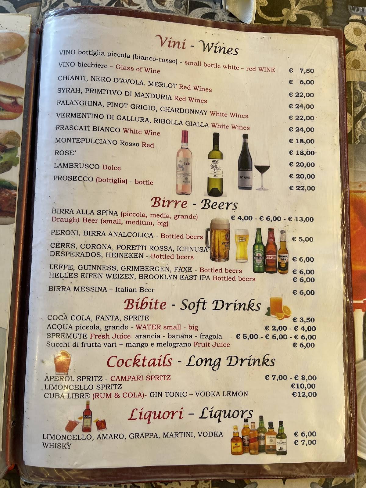 Menu di Pizzeria da benedetto 