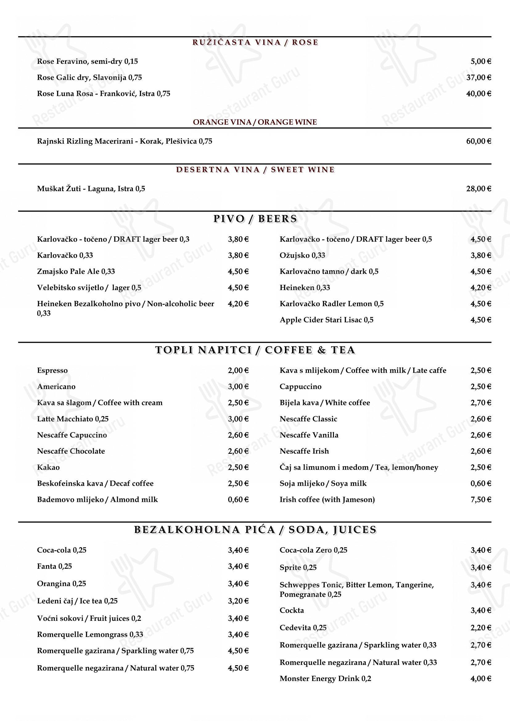Menu bar per Plum bistro & more pub & bar