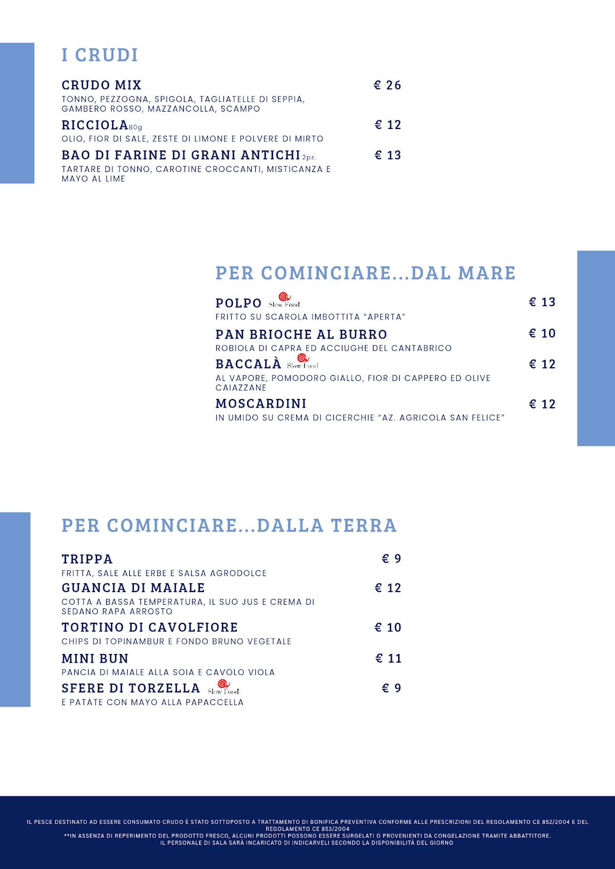 Menu di Lira Restaurant 