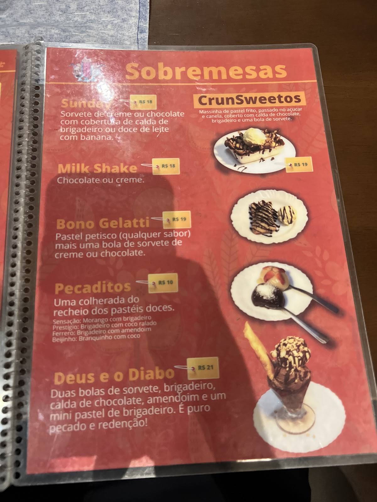 Pastel com borda cardápio