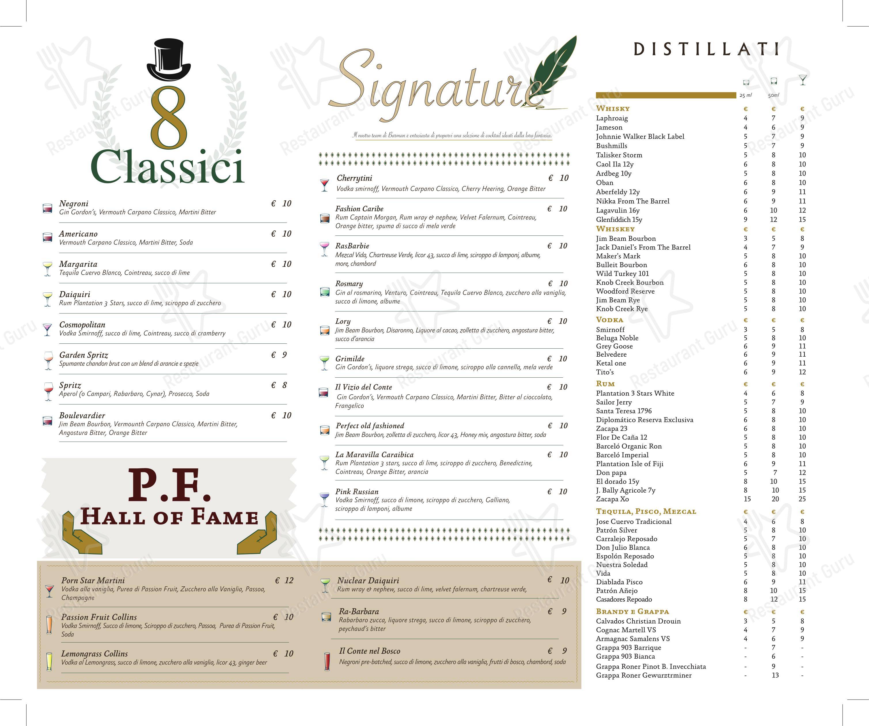 Menu di Porto Fluviale Ristorante Pizzeria - Коктейльная карта