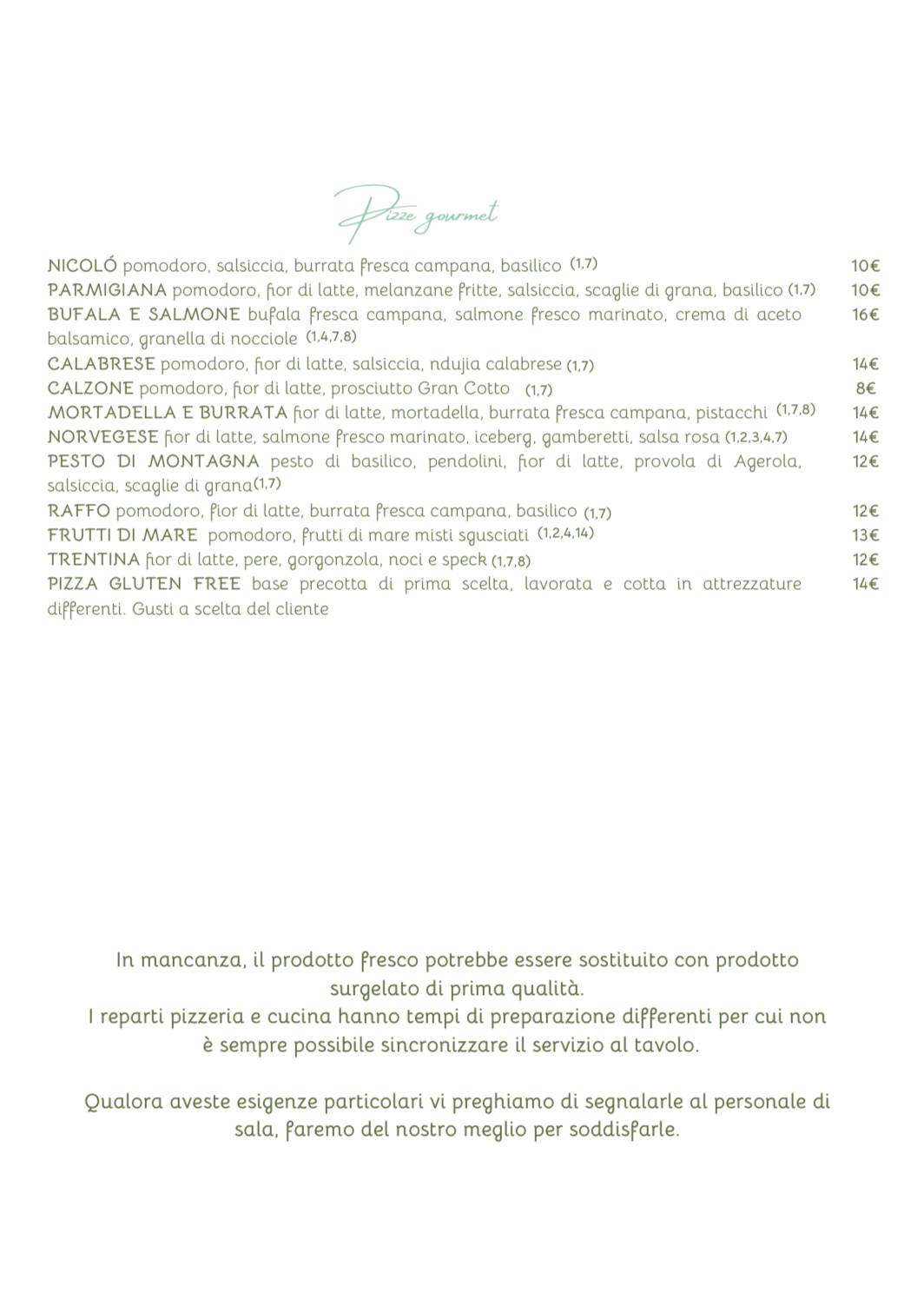 Menu di Ristorante PortoVerde 