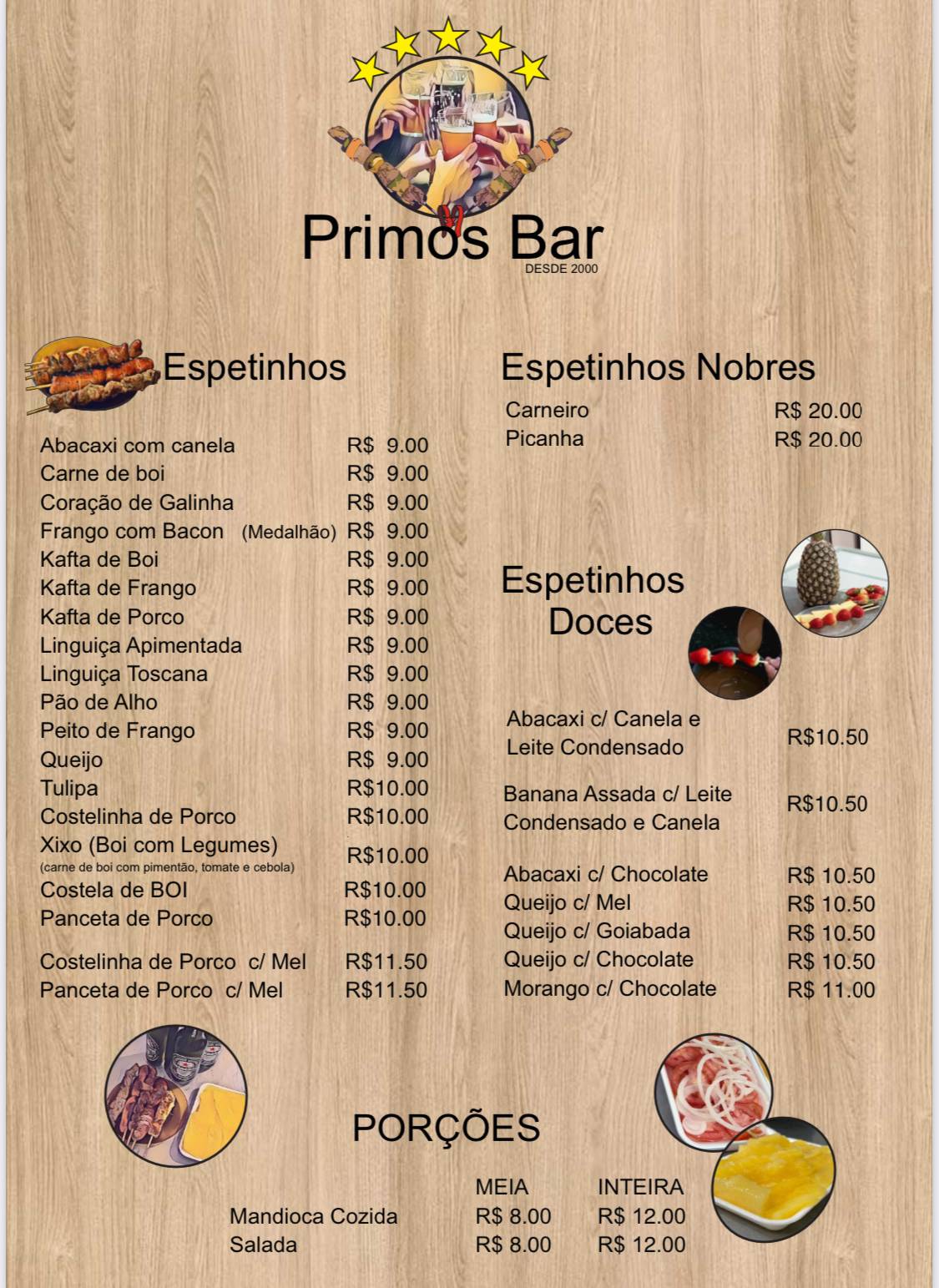 Primos Bar cardápio