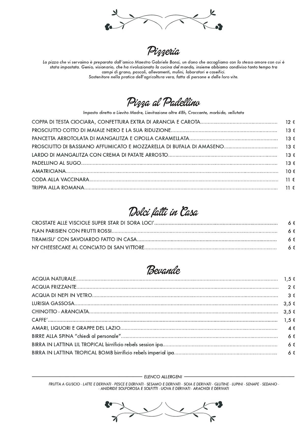 Menu di Prolocodol Centocelle 