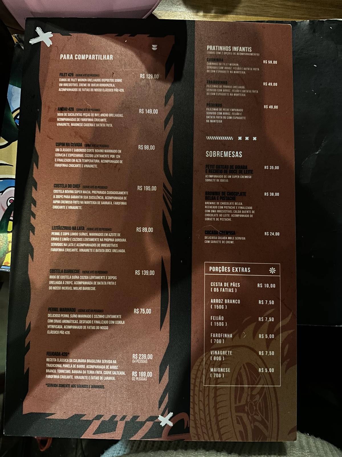 Pub 426 cardápio