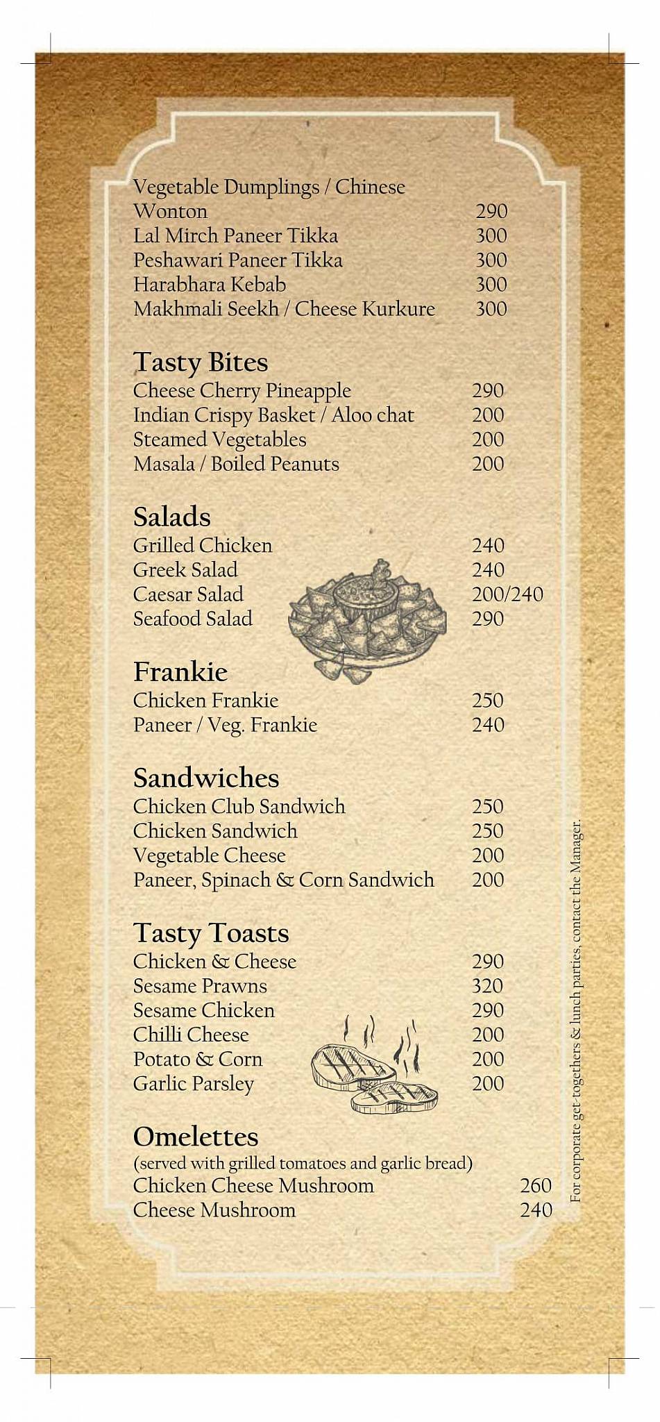 10 Downing Street menu