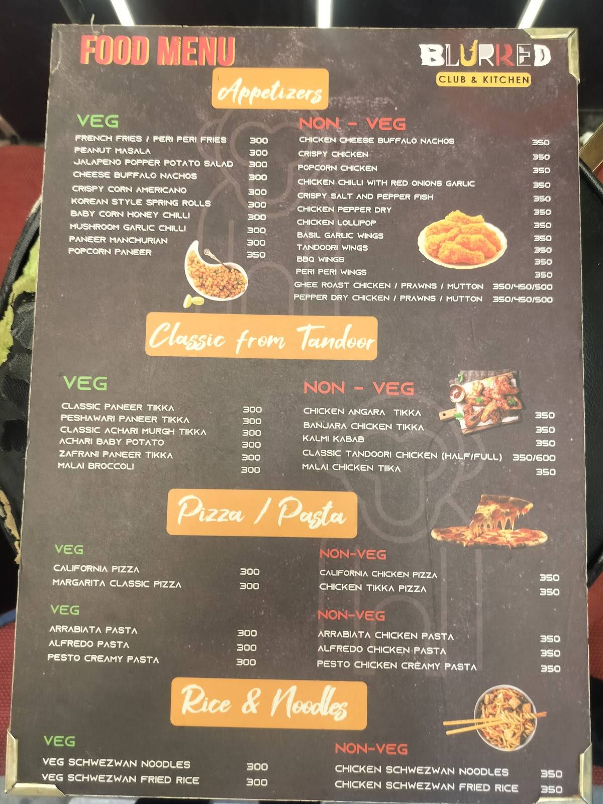 BLURRED menu