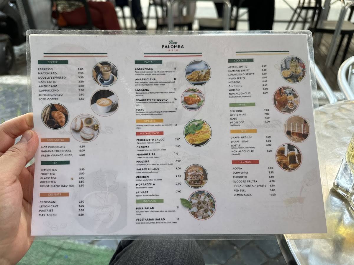 Menu di Bar Palomba 
