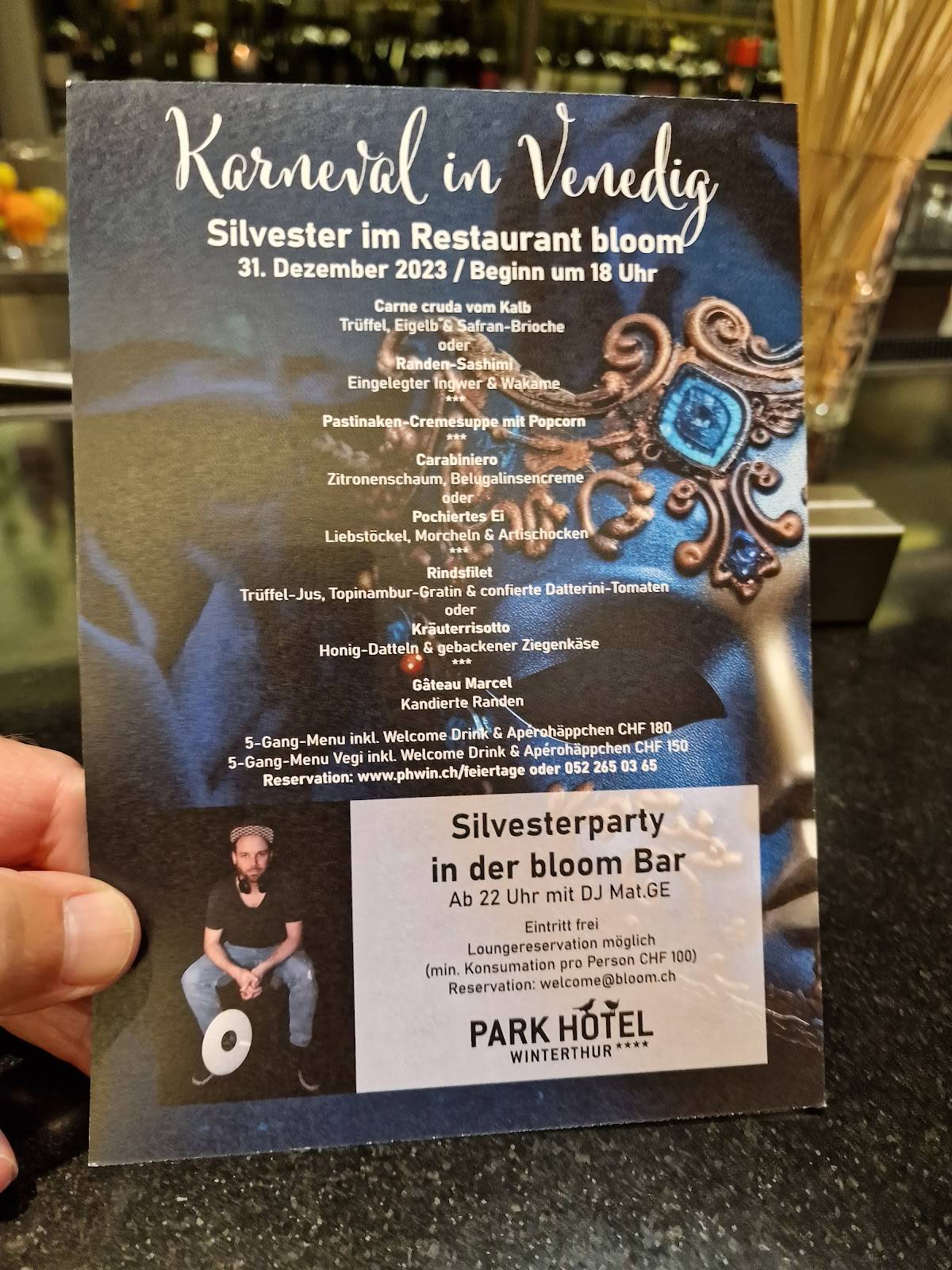 Menu di Restaurant / Bar Bloom 