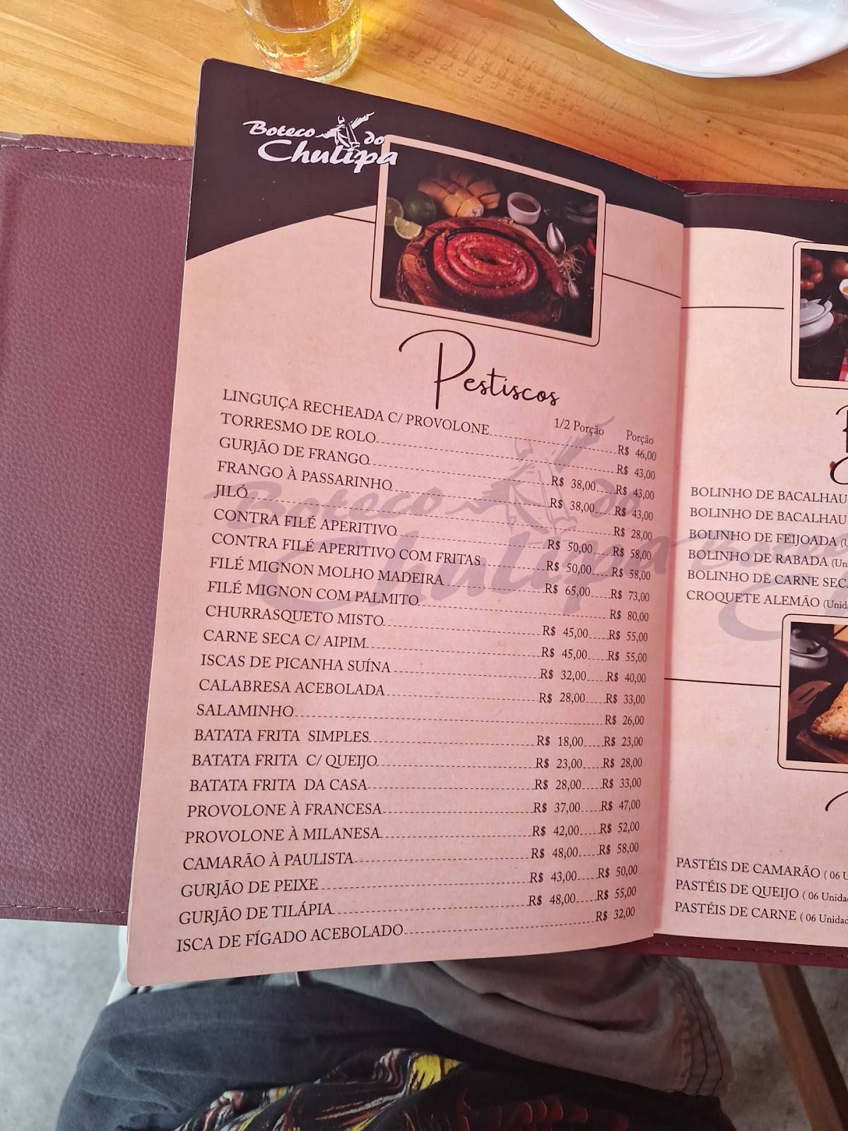 Boteco do Chulipa cardápio