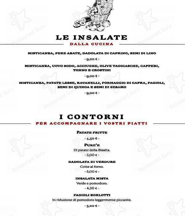 Menu di Bove’s 