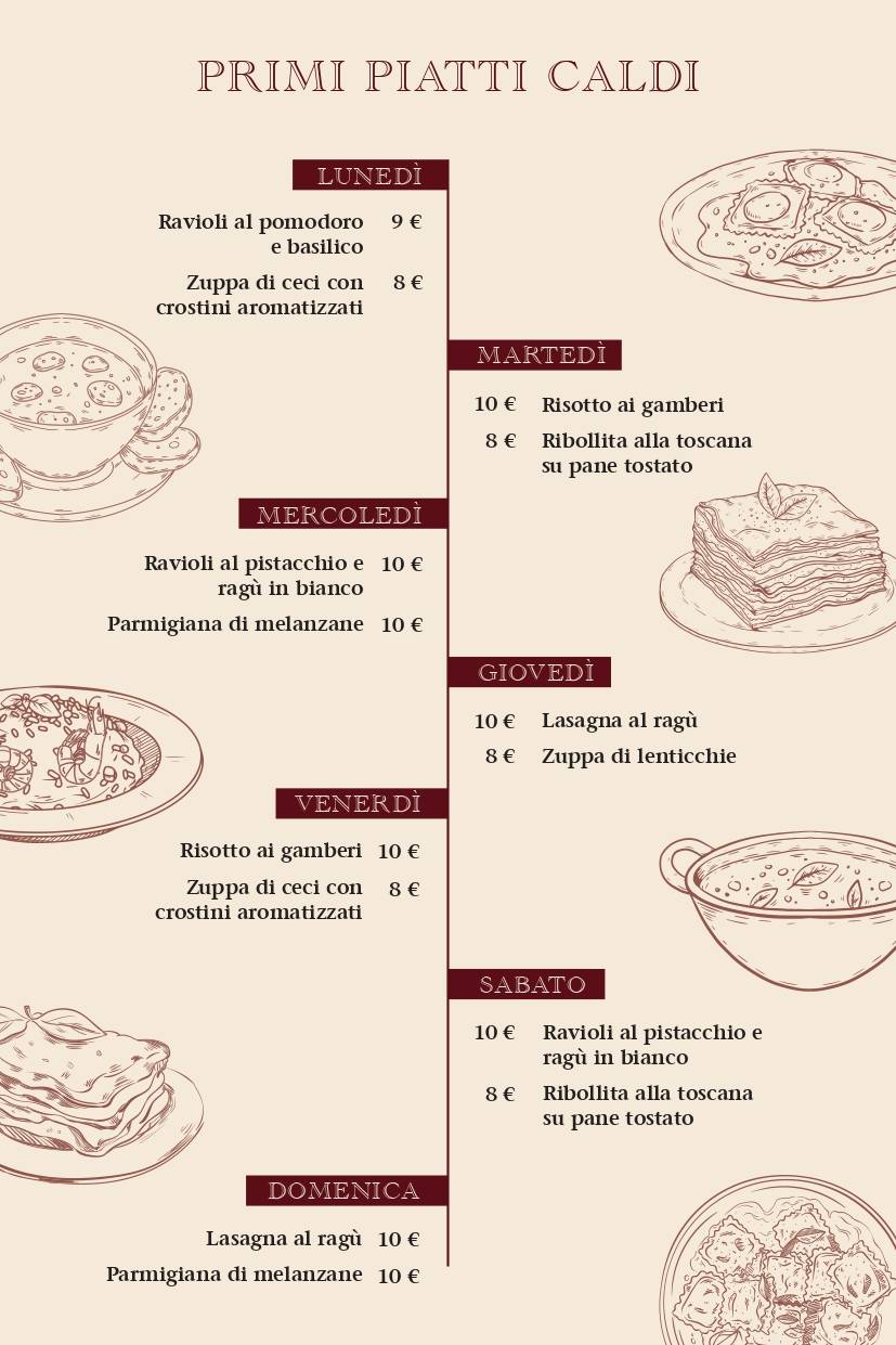 Menu di Caffetteria al Parlamento 