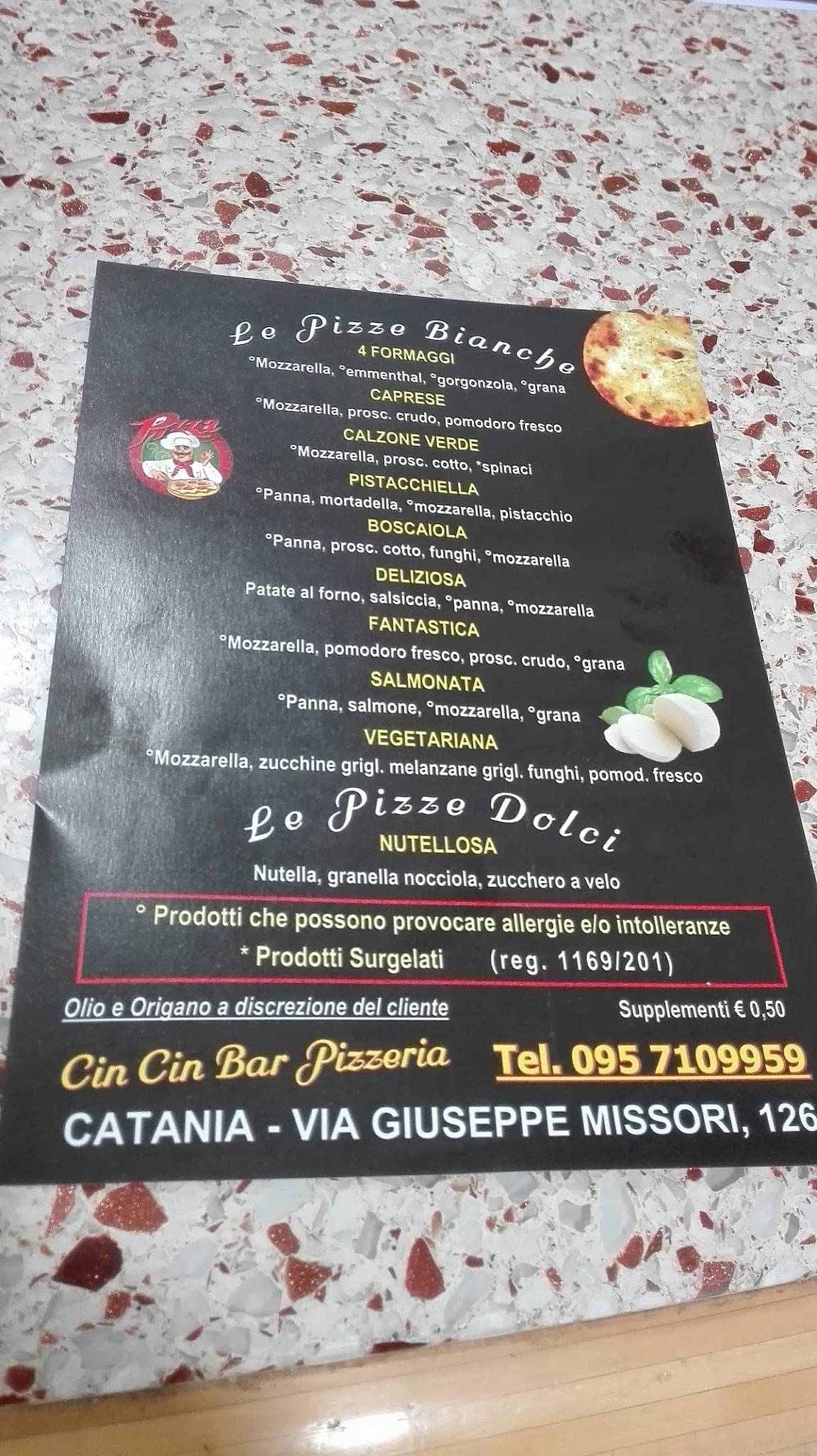 Menu di Cin cin bar 