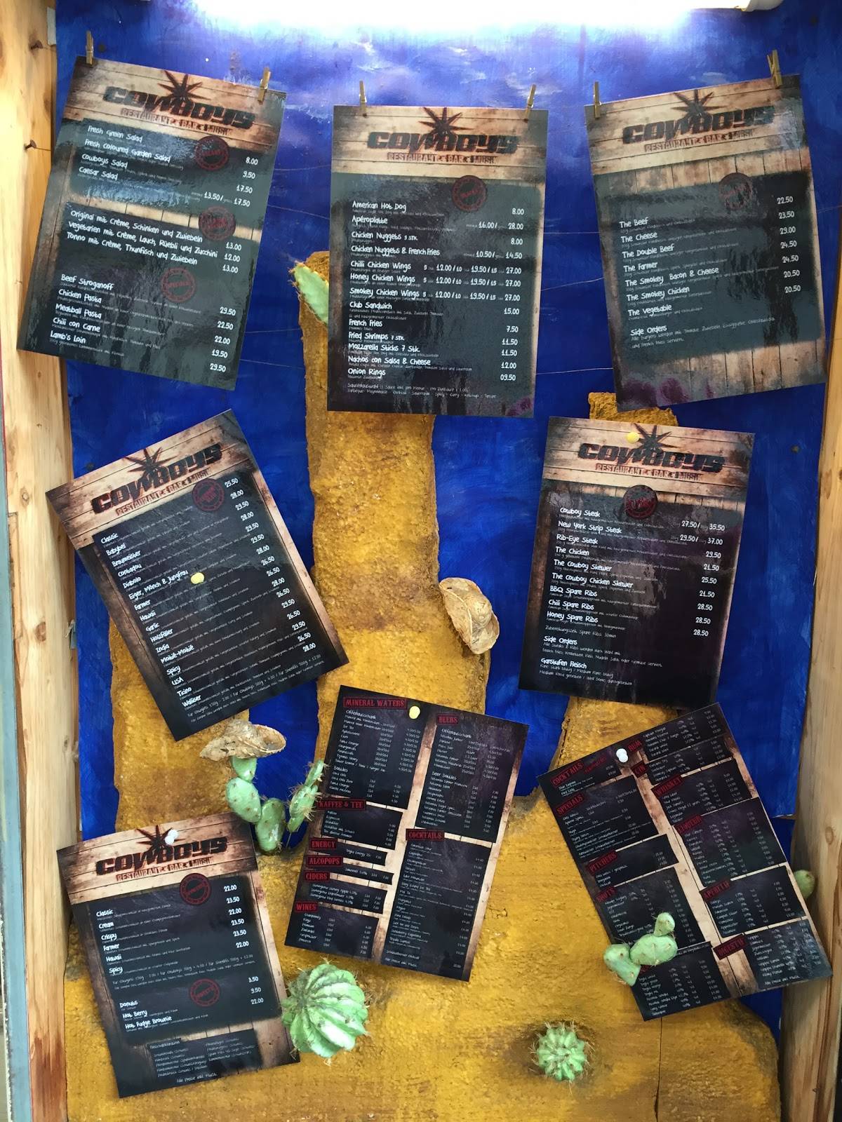 Menu di Cowboys Saloon Bern 