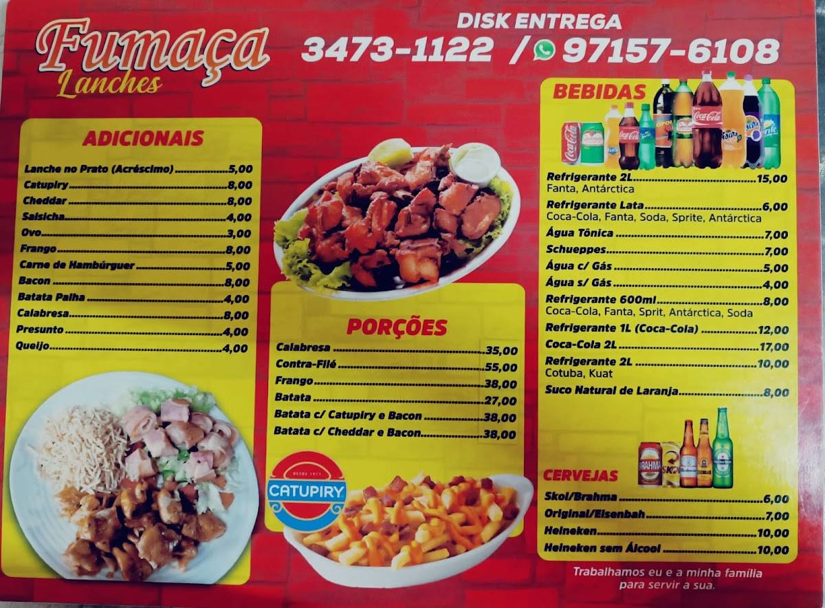 Fumaça Lanches cardápio