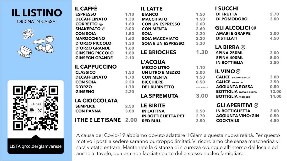 Menu de GLAM