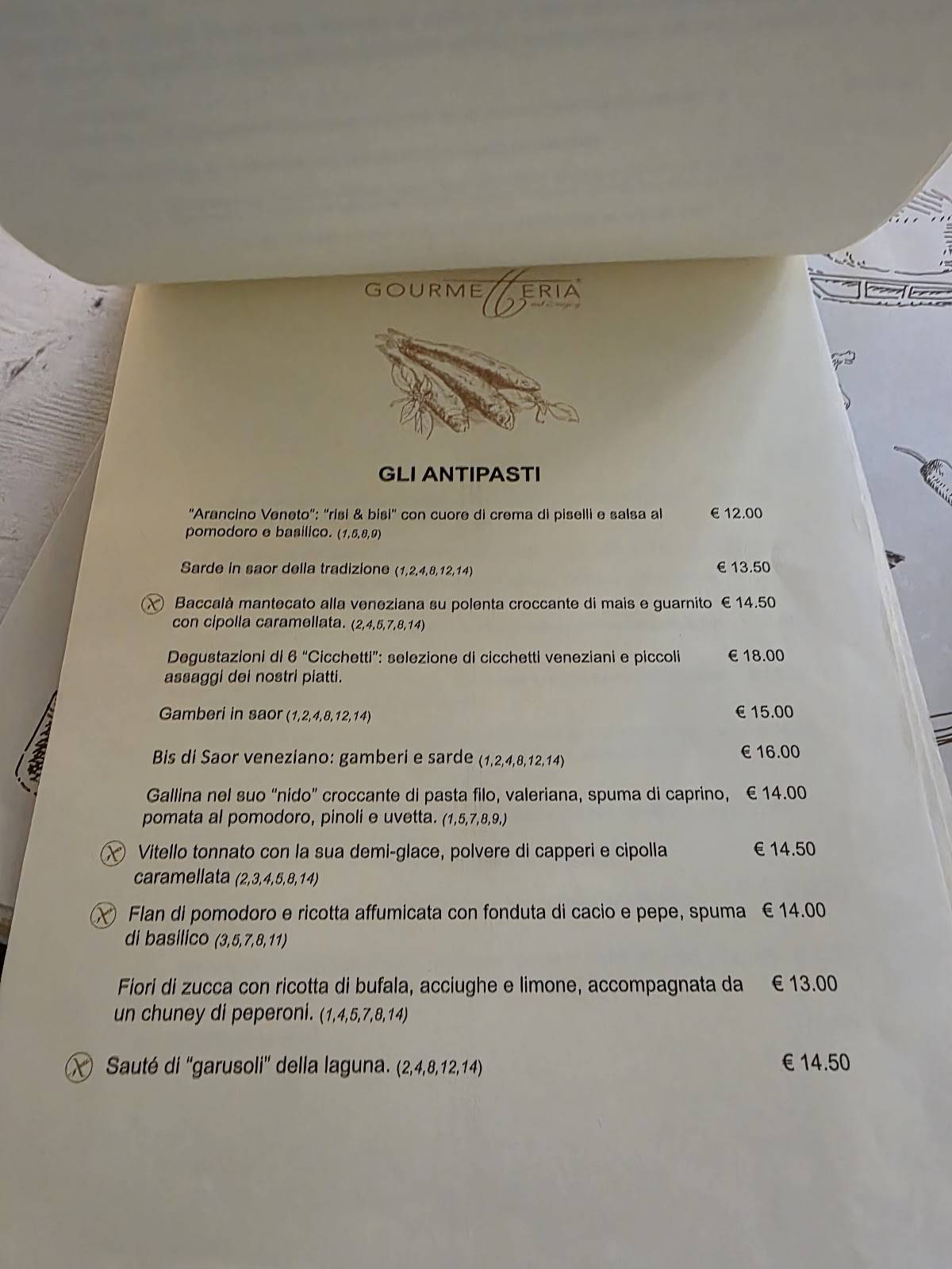 Menu di Gourmetteria 