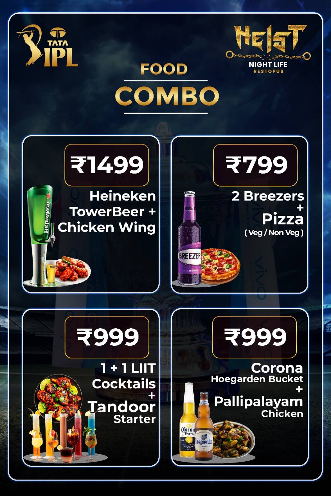 Heist Nightlife menu