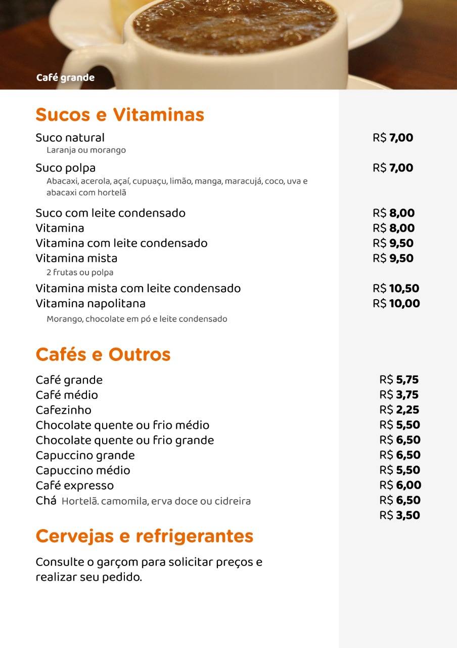 Casa do Pão cardápio