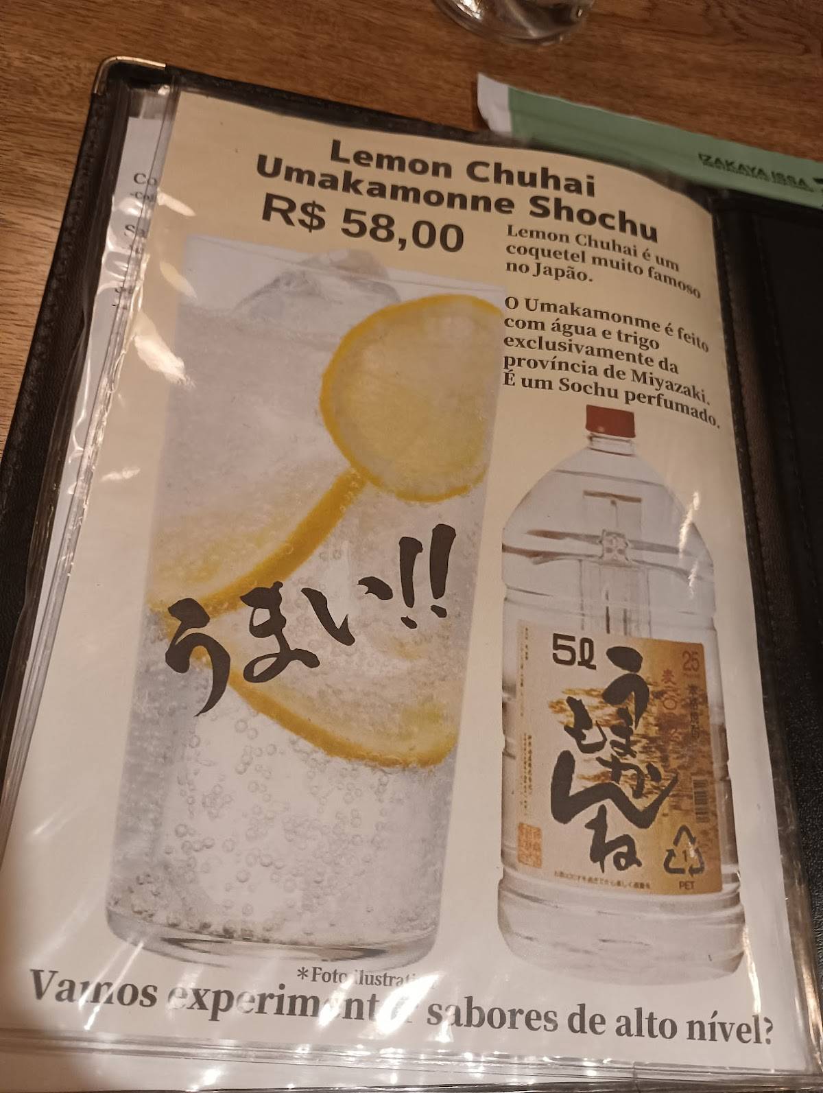 Restaurante Izakaya Issa cardápio