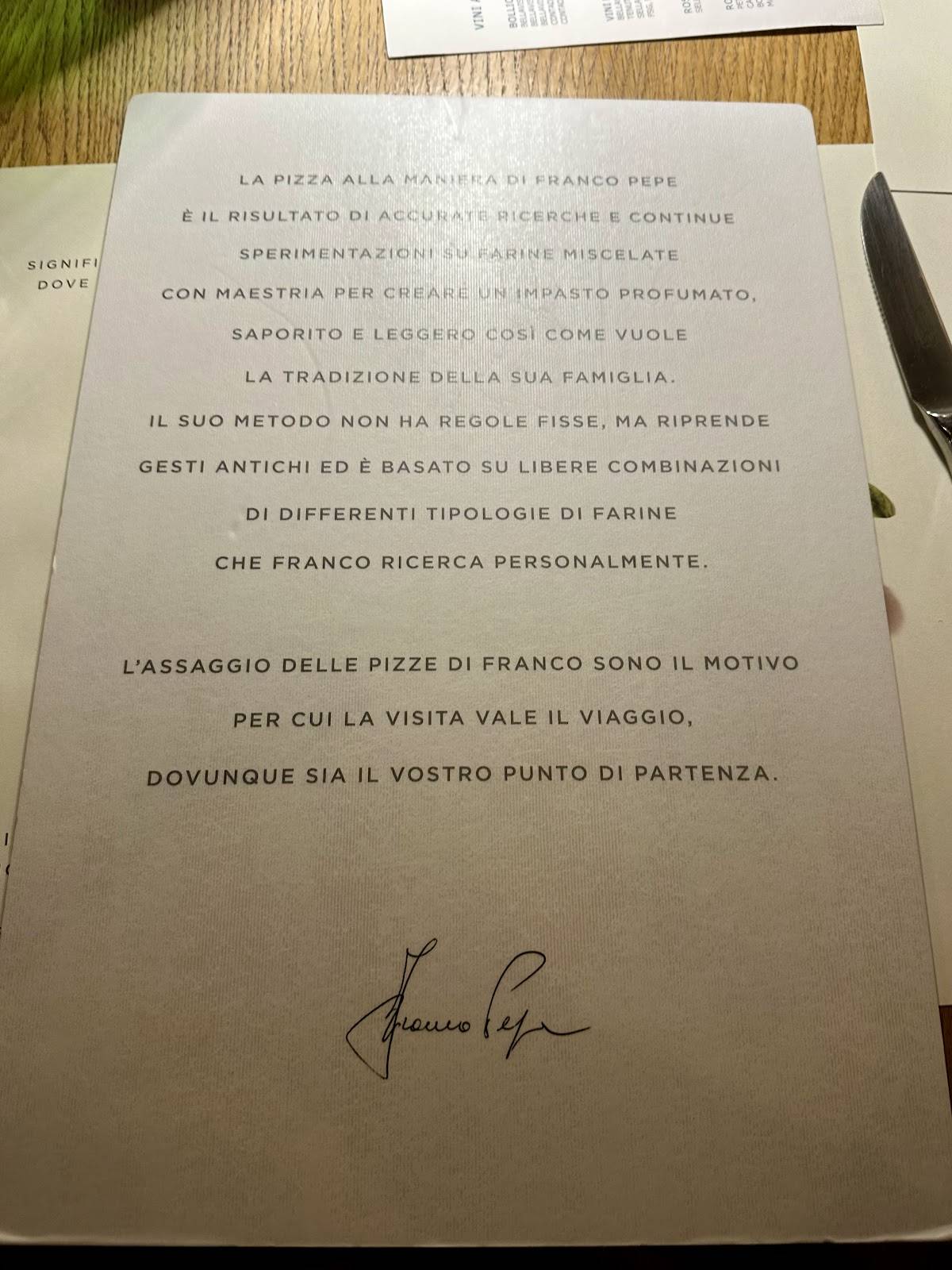 Menu di La Filiale 