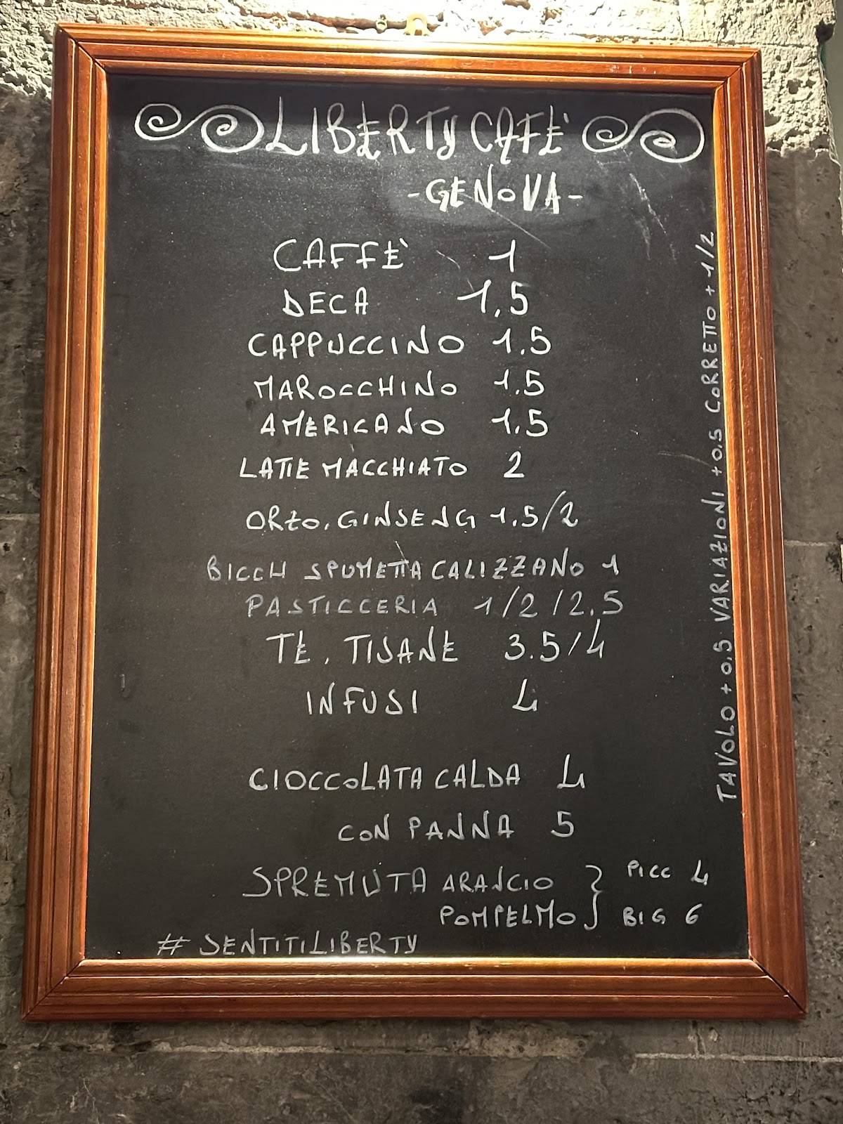 Menu di Liberty Cafè Genova 