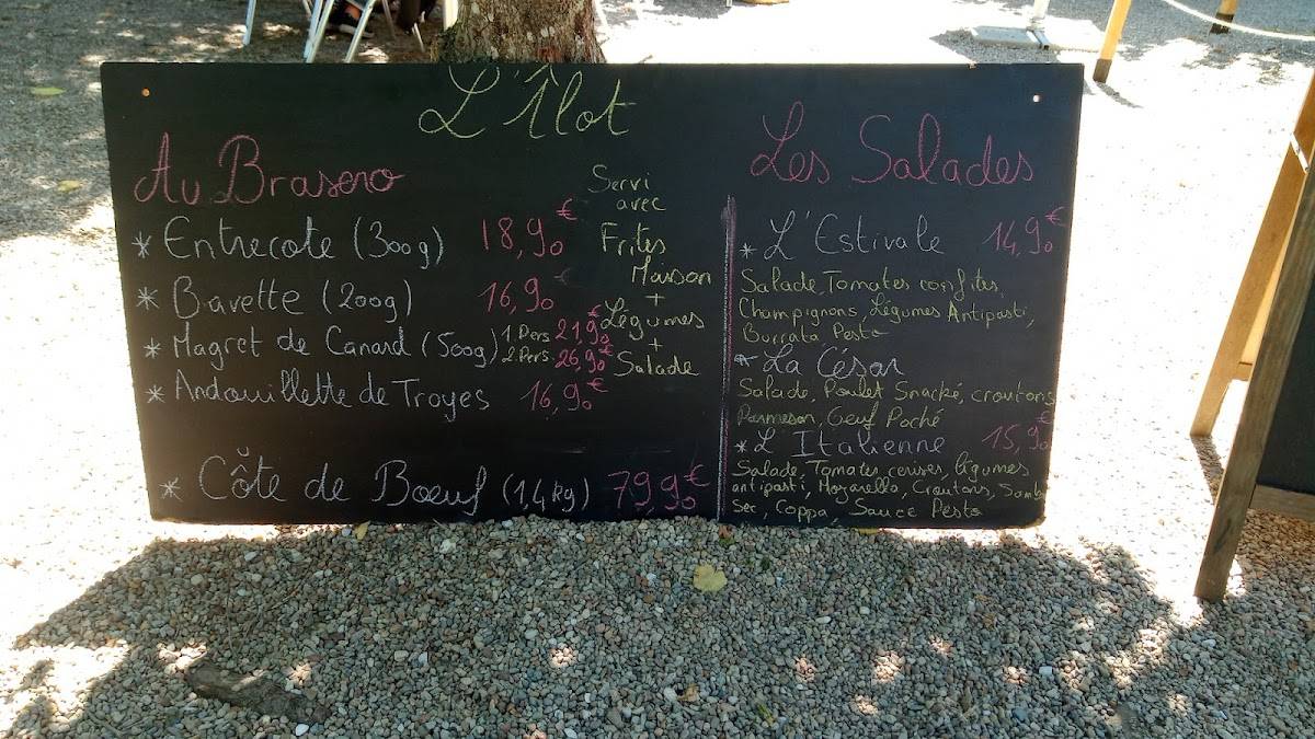 Menu de L'ilot d’Azay