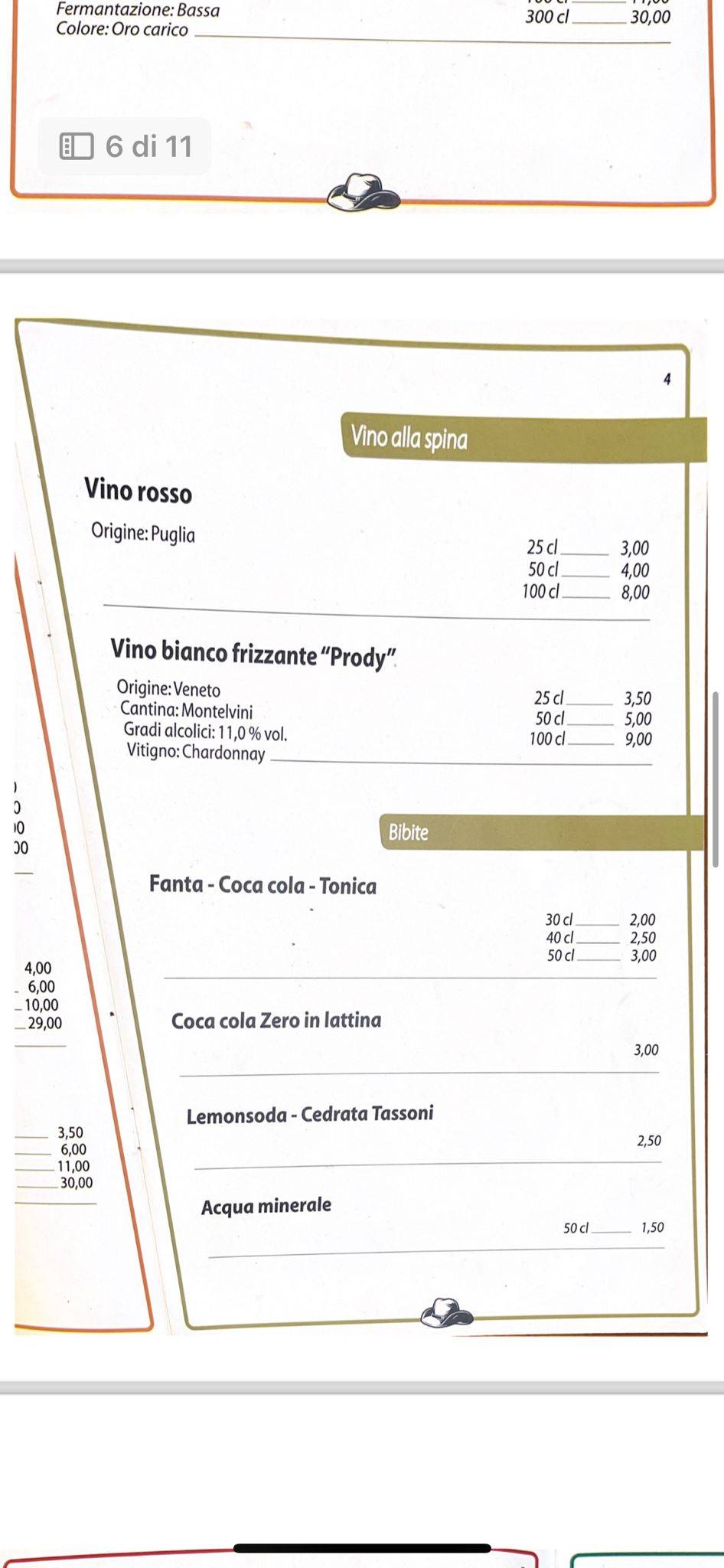 Menu di Mc Andrew's - Risto pub country style 