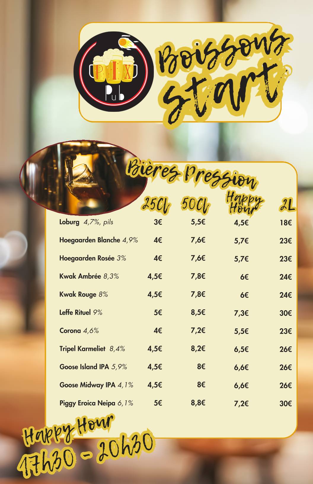Menu de PIX Pub