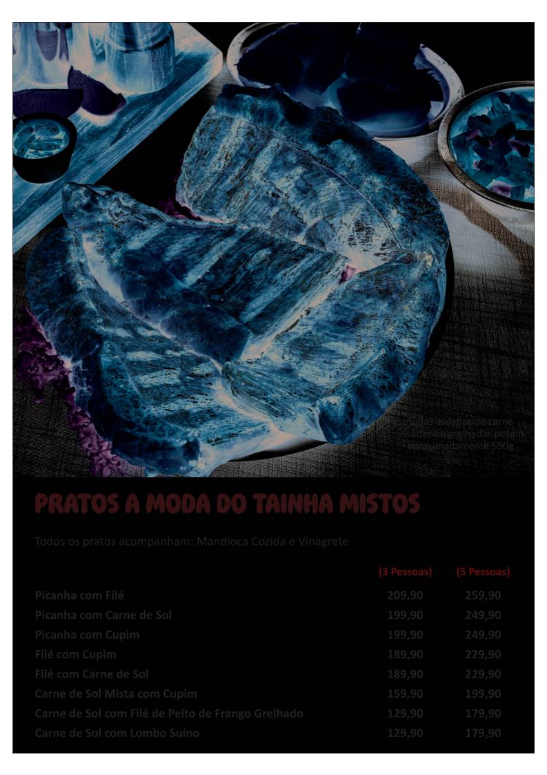 Paçocas Bar e Restaurante cardápio