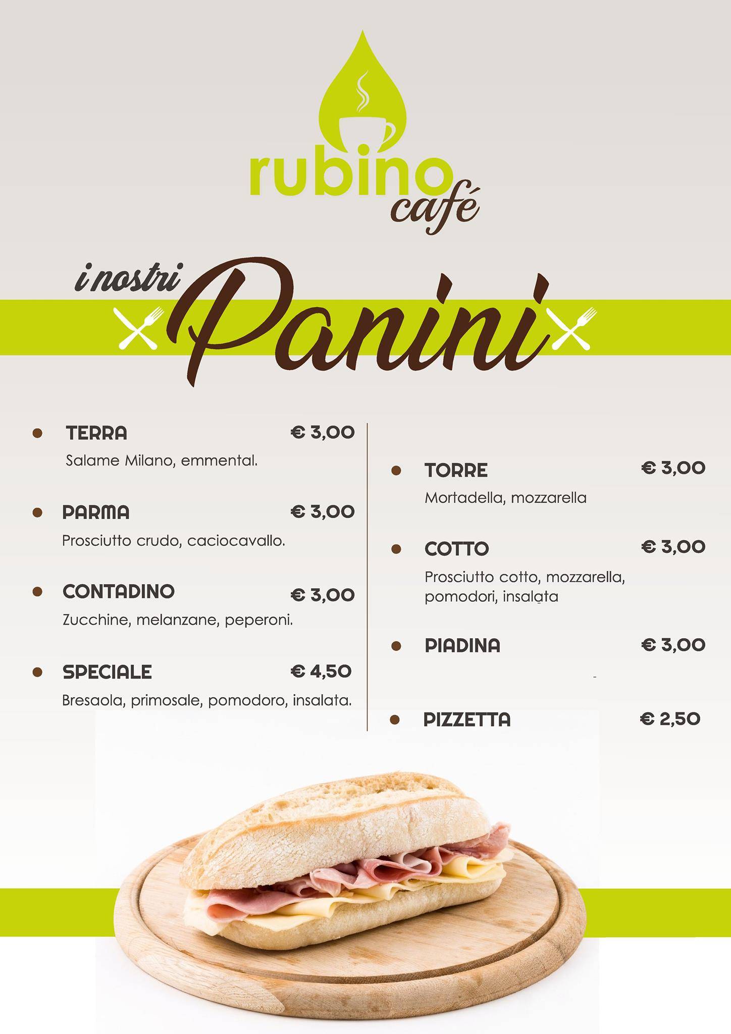 Menu di Rubino Cafe 