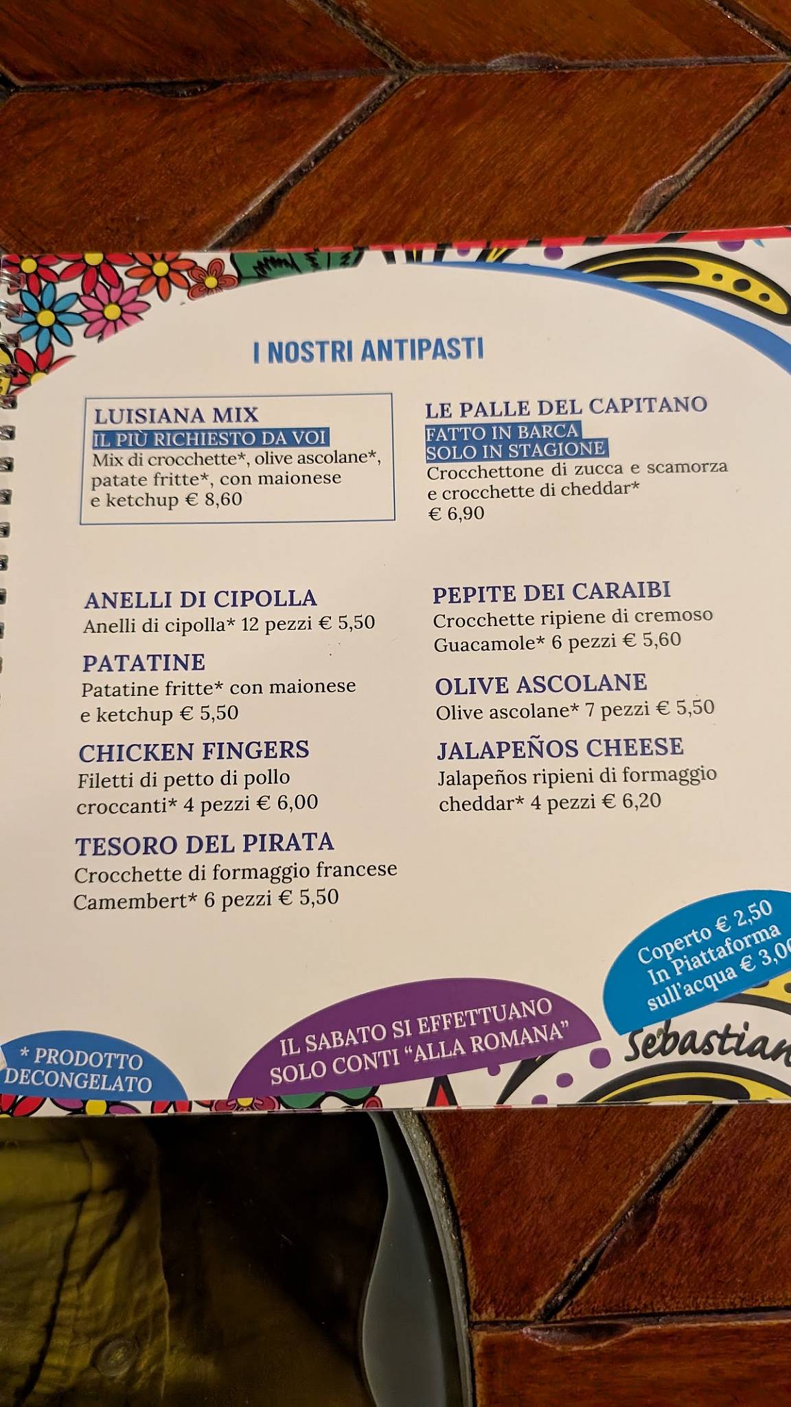 Menu di Sebastian Pub - Pizzeria 