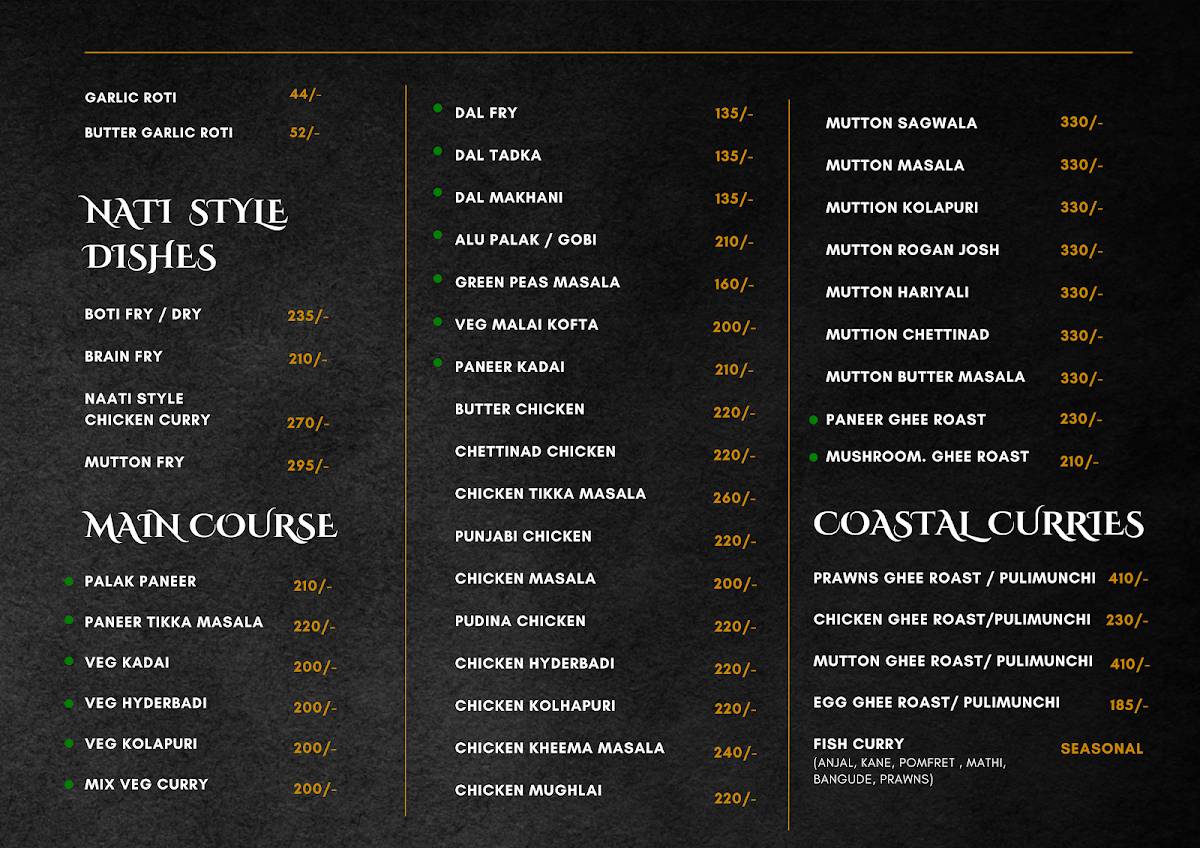 Sequence Restobar menu
