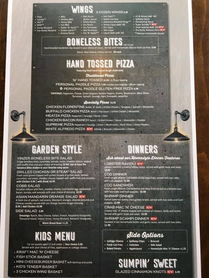 Menu at The Crooked Paddle pub & bar, Linesville