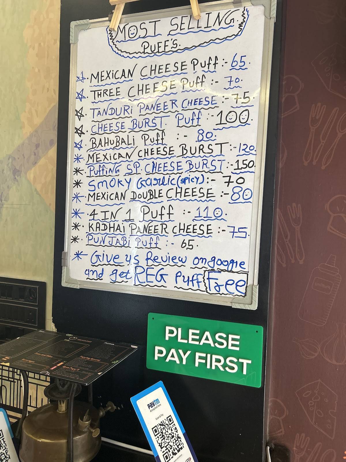 Puffing - The Live Puff menu