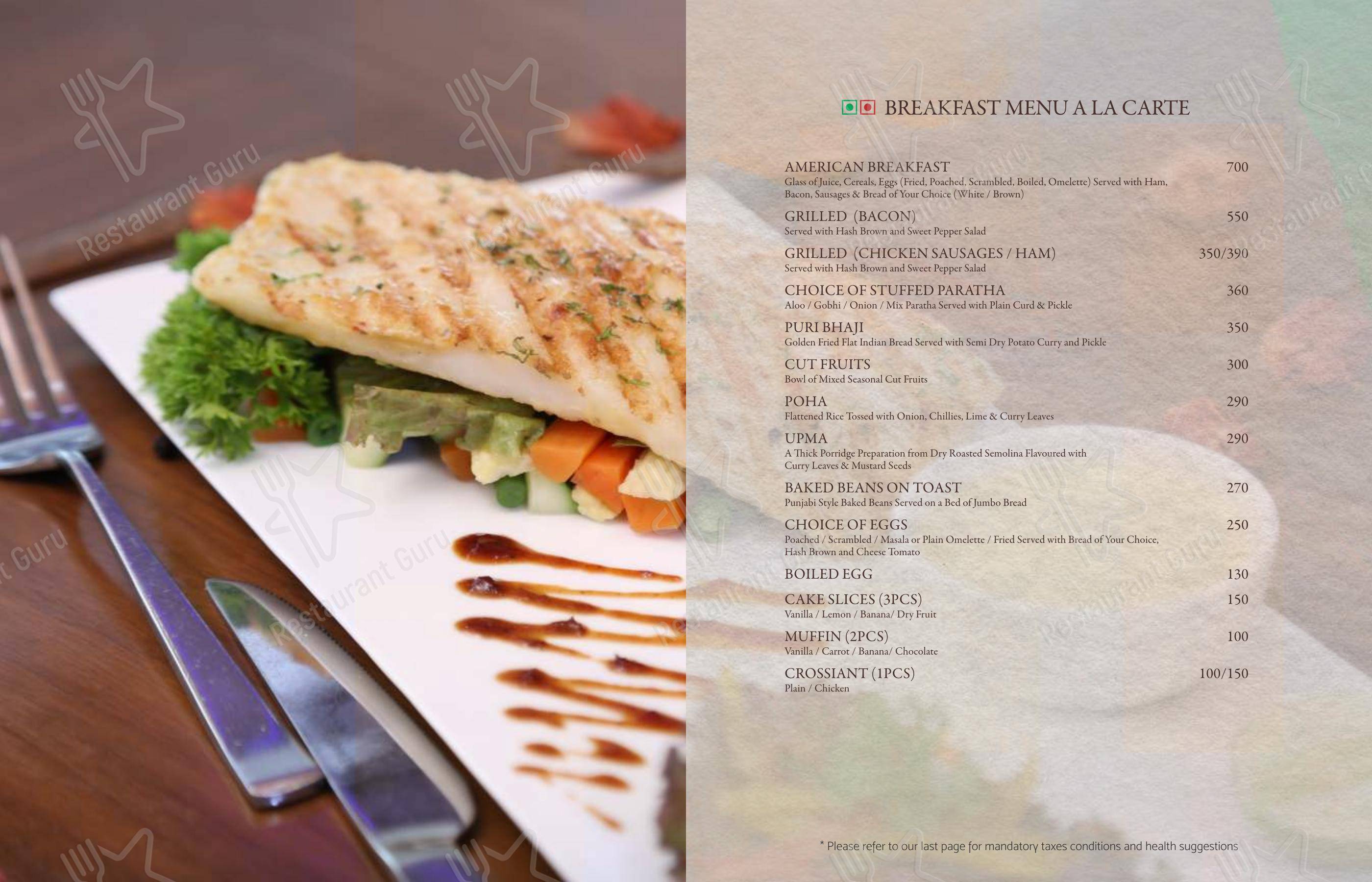 Menu for the PunChin restaurant