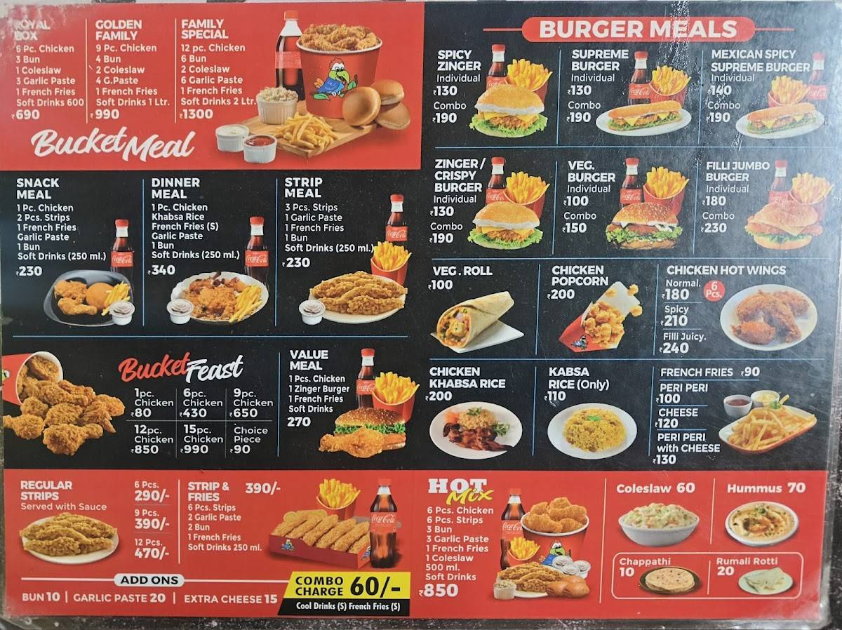 Filli Bites menu