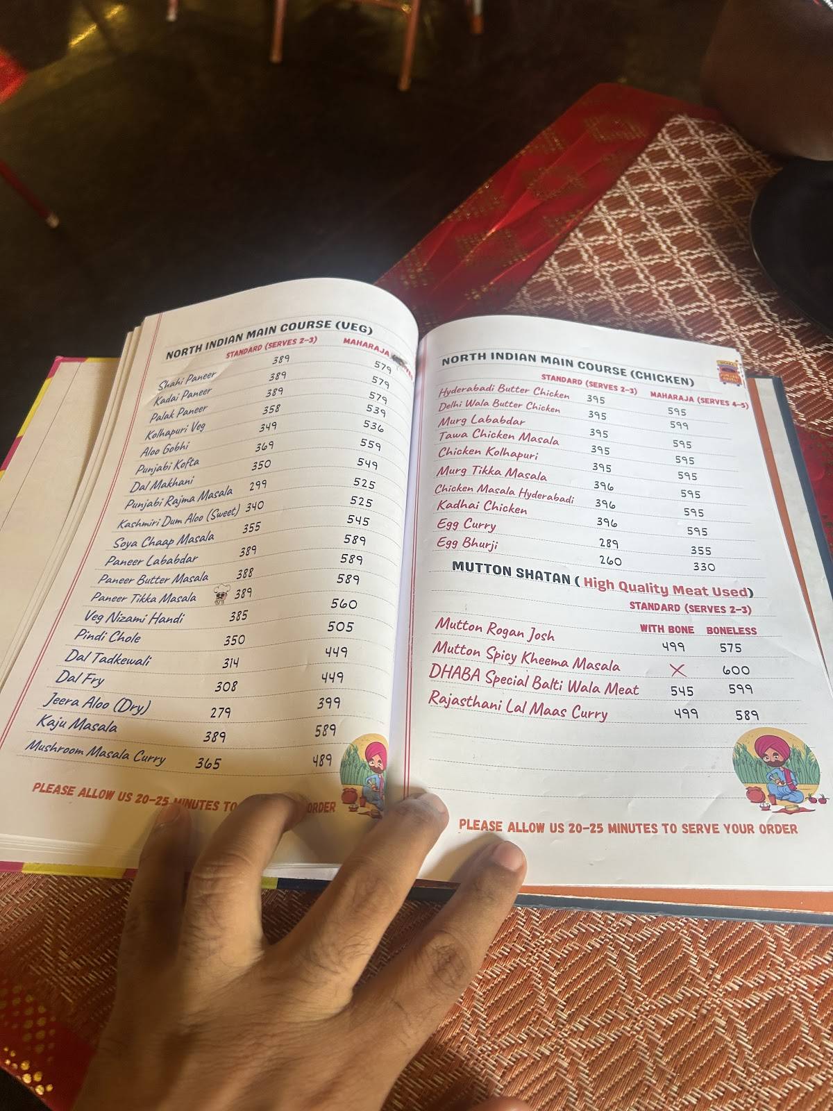 Punjabi Haveli Dhaba menu