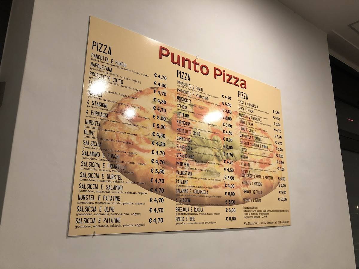 Menu di Punto Pizza 