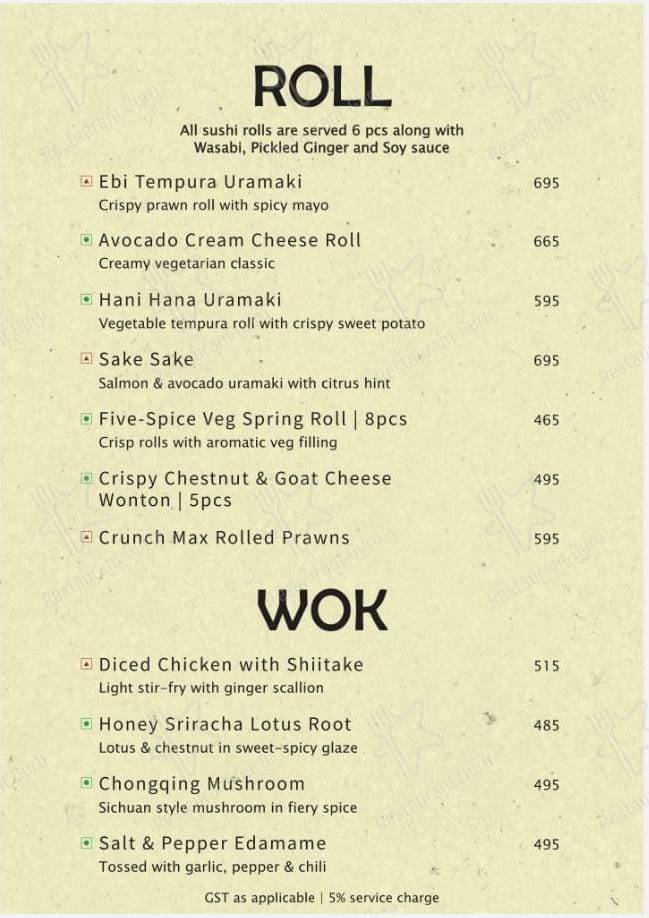 Purple Basil menu - meals and drinks