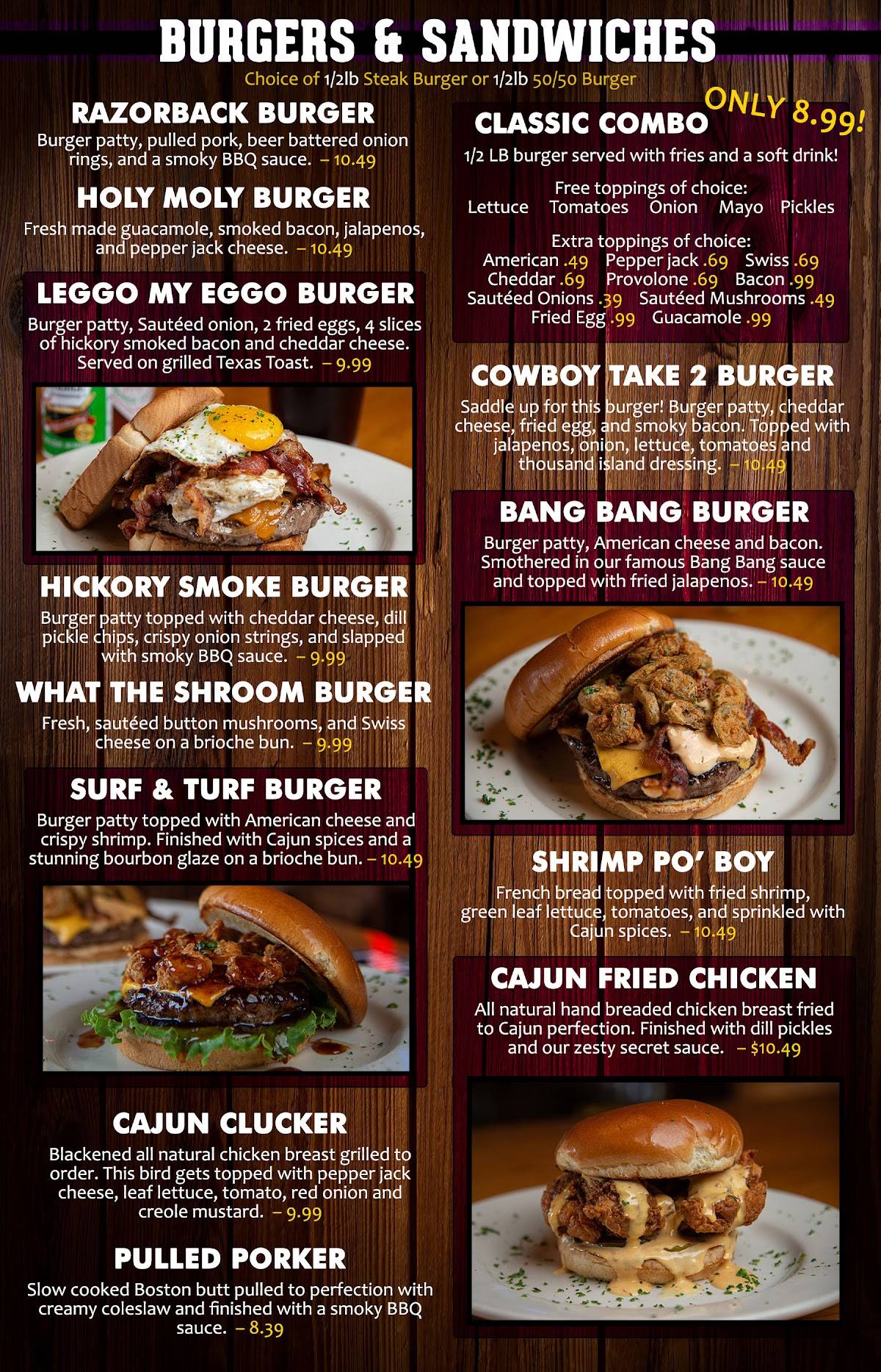 Menu at Purple Onion restaurant, Cabot, S Pine St