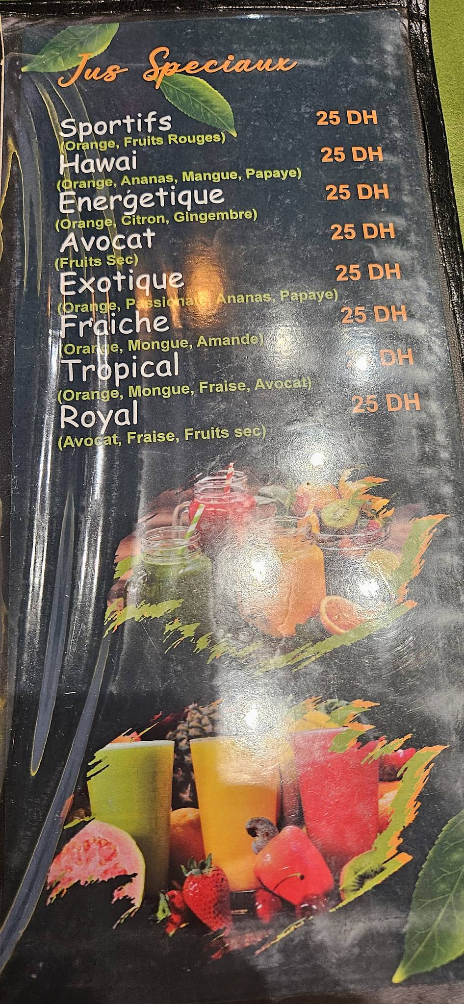 Menu de Qaouti house
