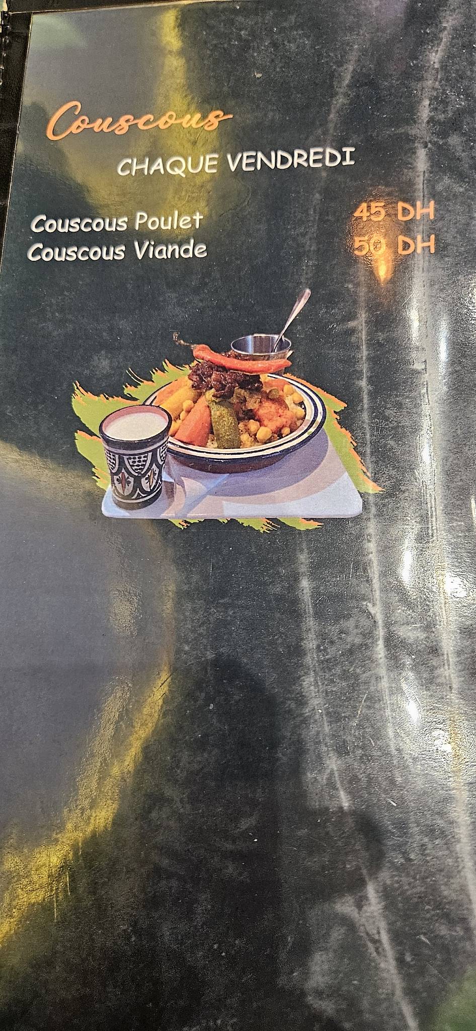 Menu de Qaouti house