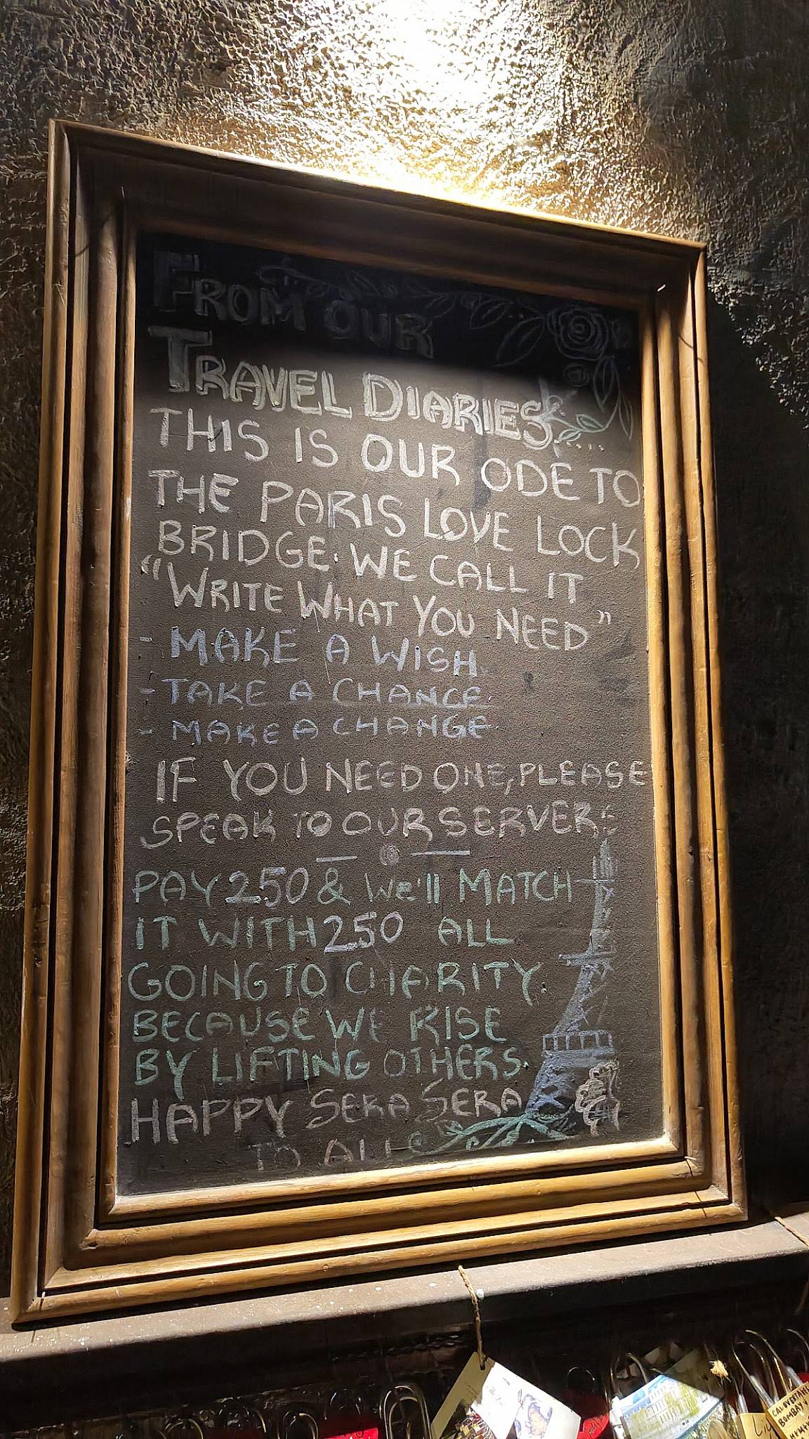 Que Sera Sera Restaurant & Bar menu