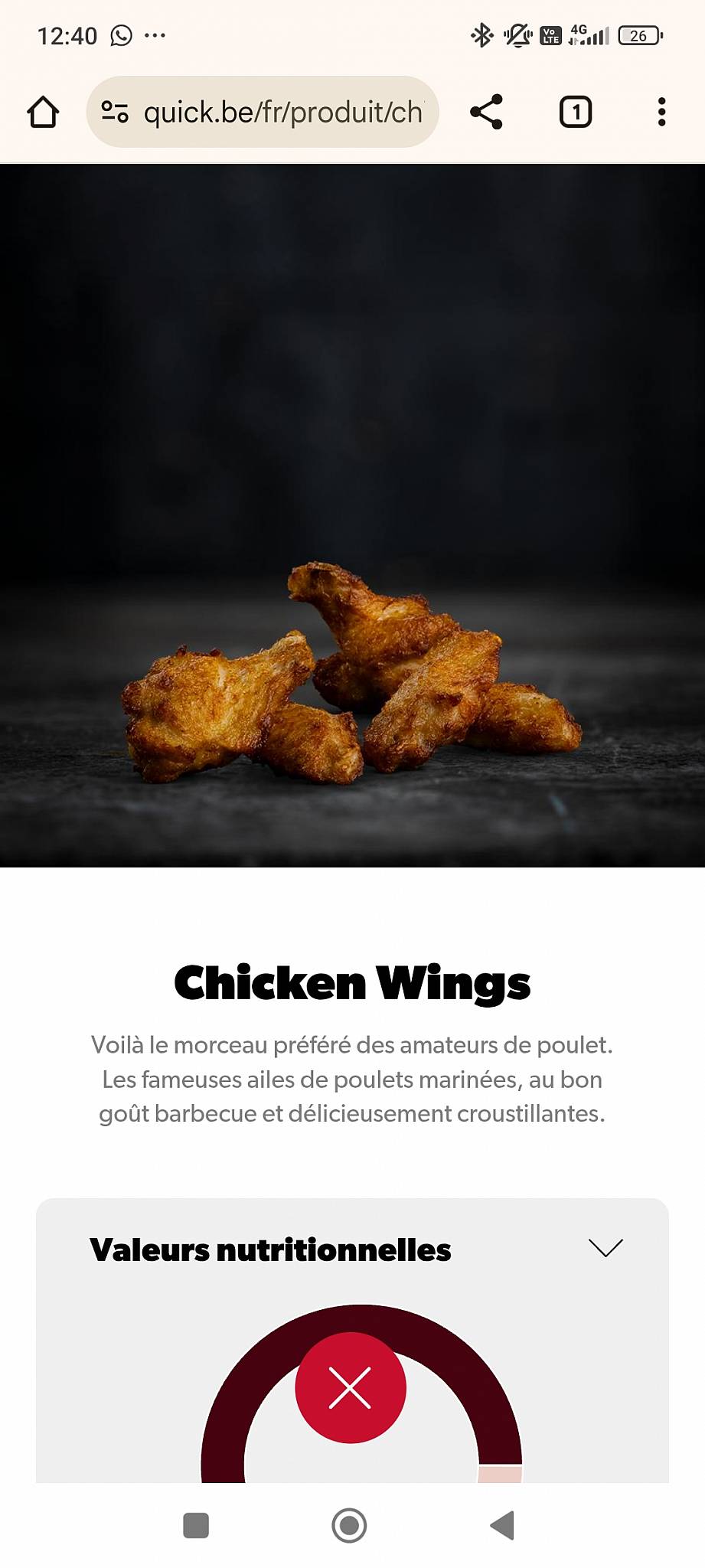 Menu de Quick Perpignan Drive